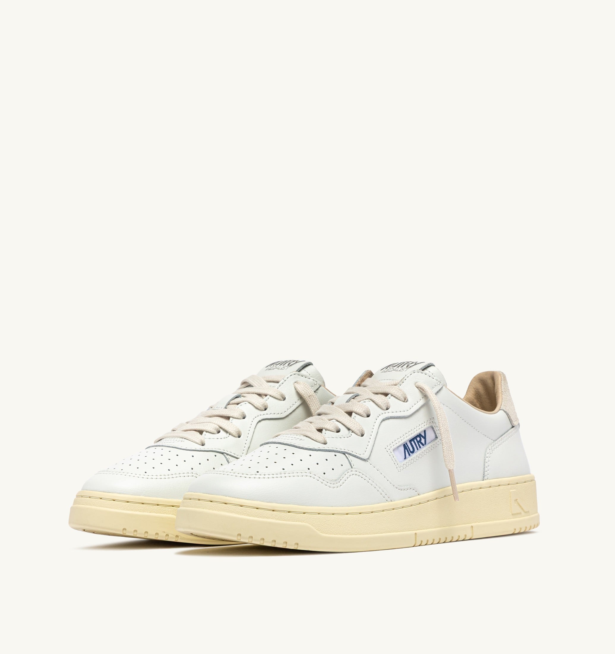 SNEAKERS MEDALIST LOW IN PELLE BIANCA E SUEDE SNOW WHITE