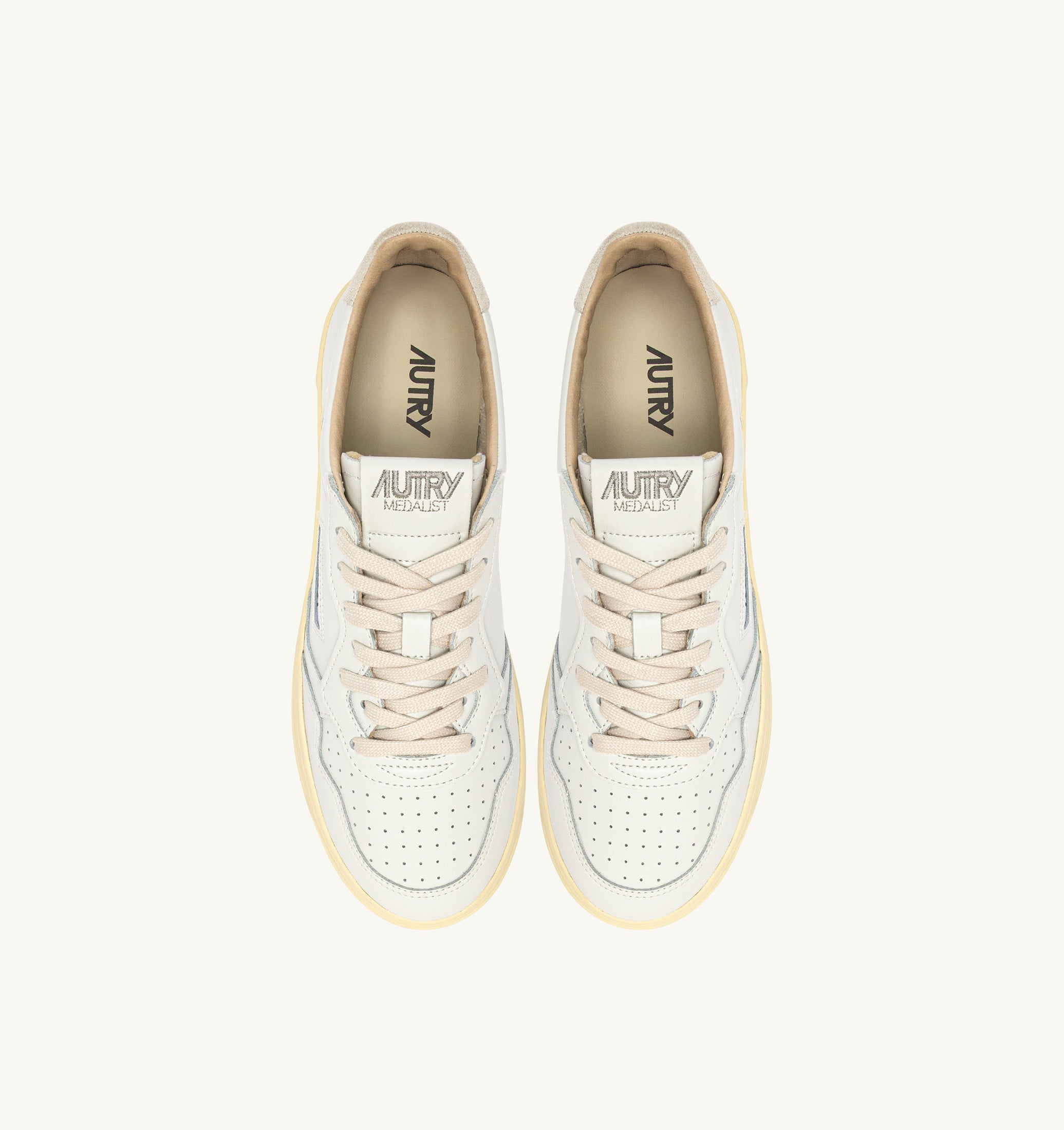 SNEAKERS MEDALIST LOW IN PELLE BIANCA E SUEDE SNOW WHITE