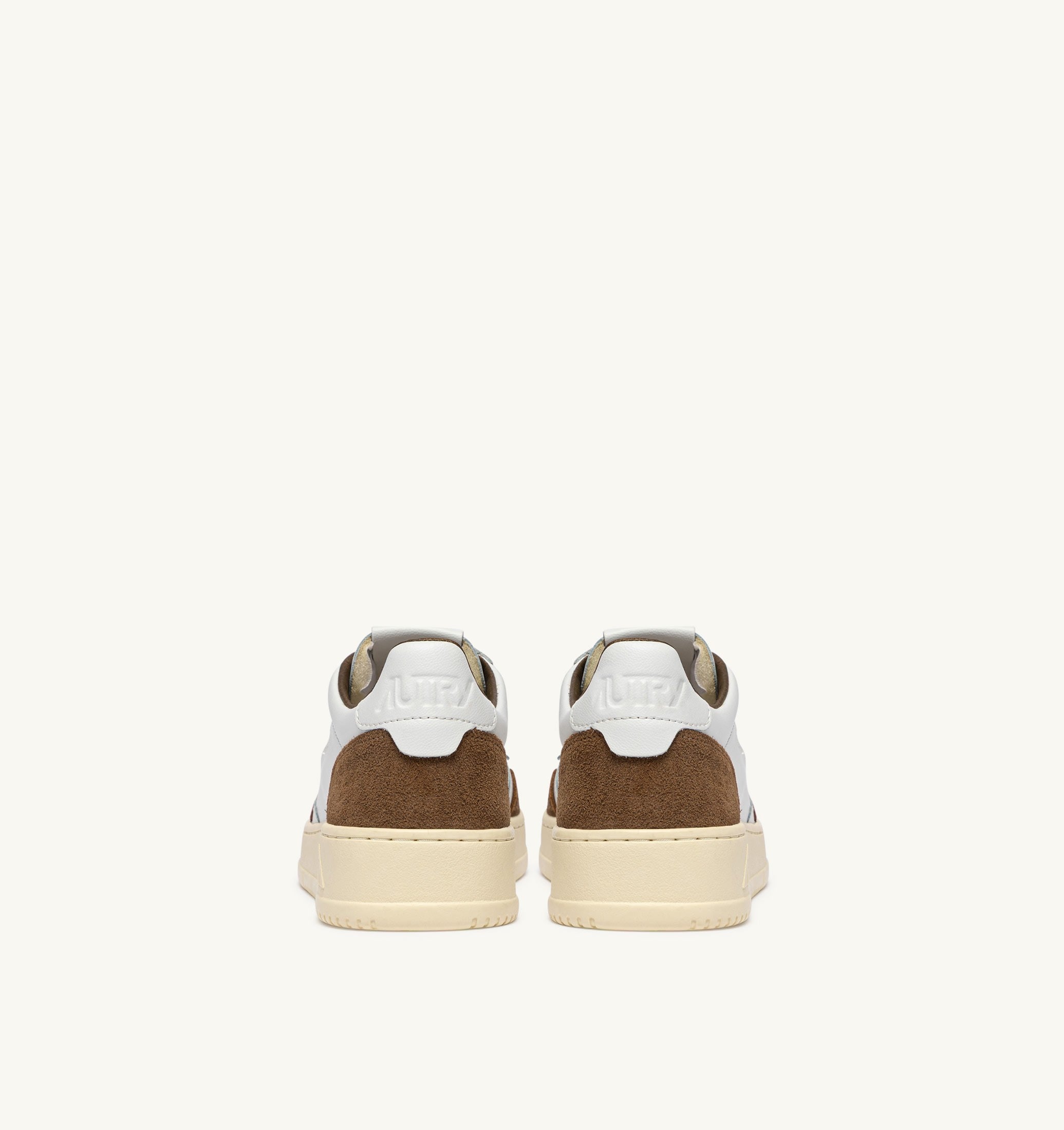 SNEAKERS MEDALIST LOW IN PELLE BIANCA E SUEDE TABACCO