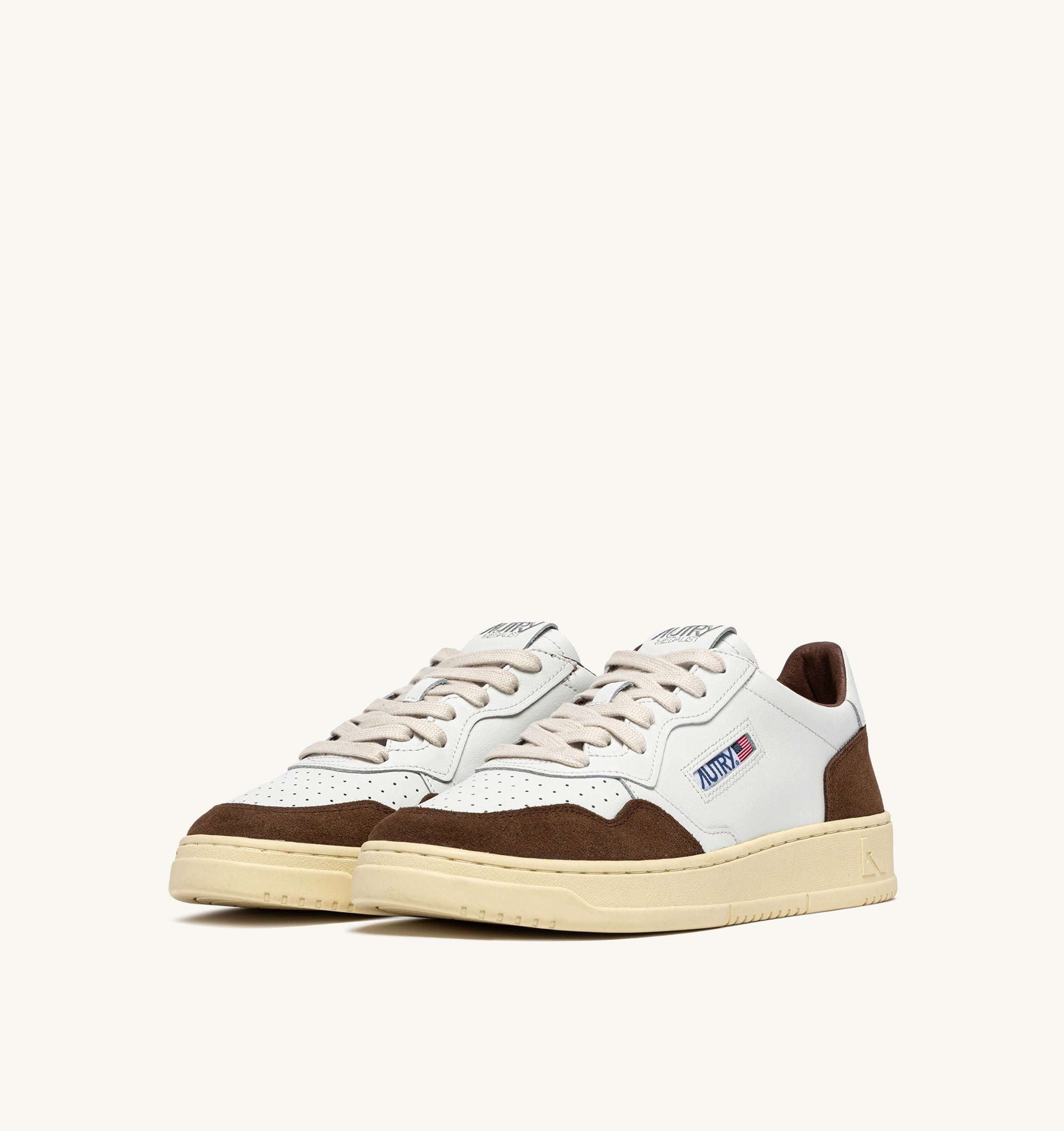 SNEAKERS MEDALIST LOW IN PELLE BIANCA E SUEDE TUNDRA