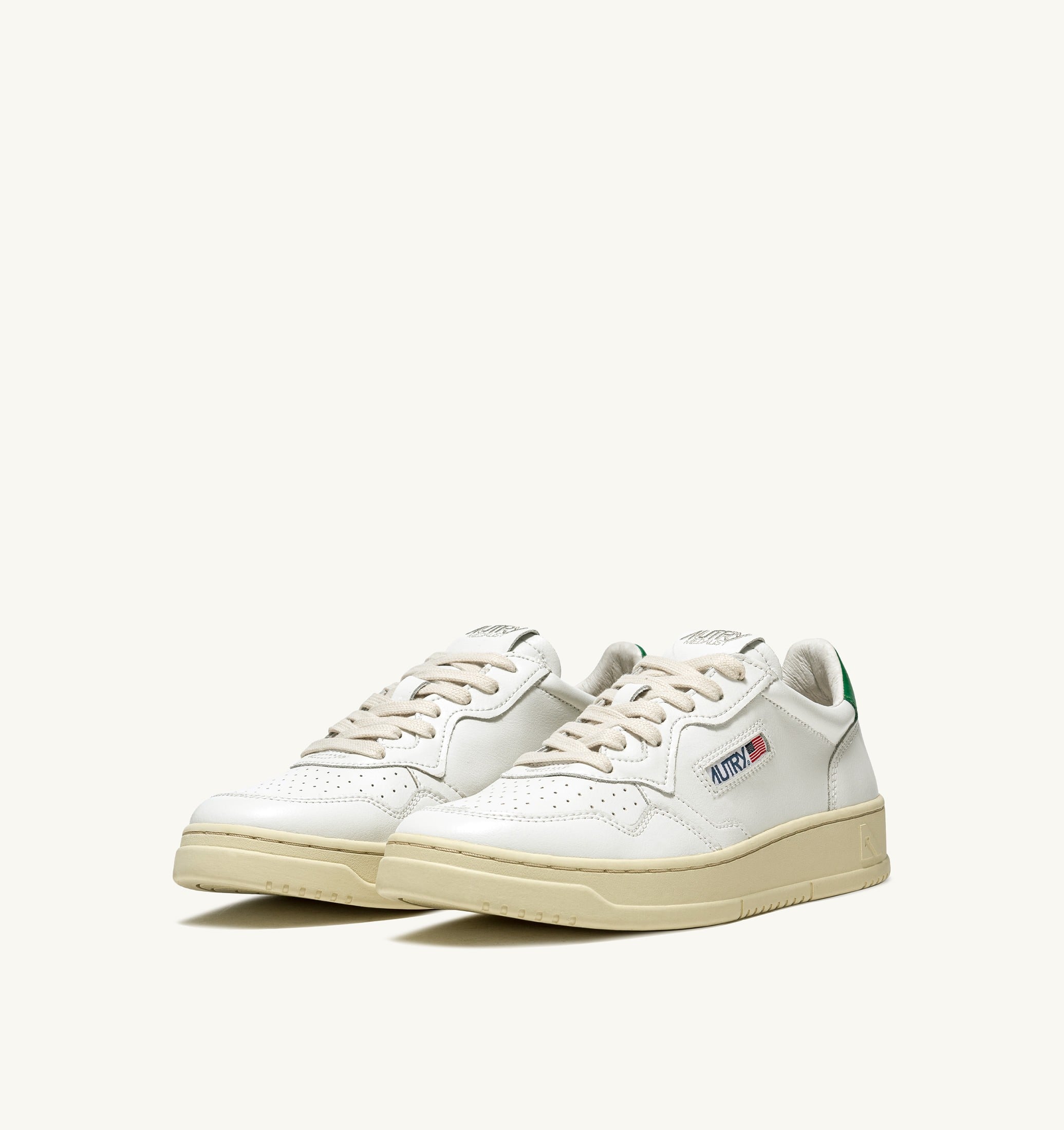 SNEAKERS MEDALIST LOW IN PELLE BIANCA E VERDE