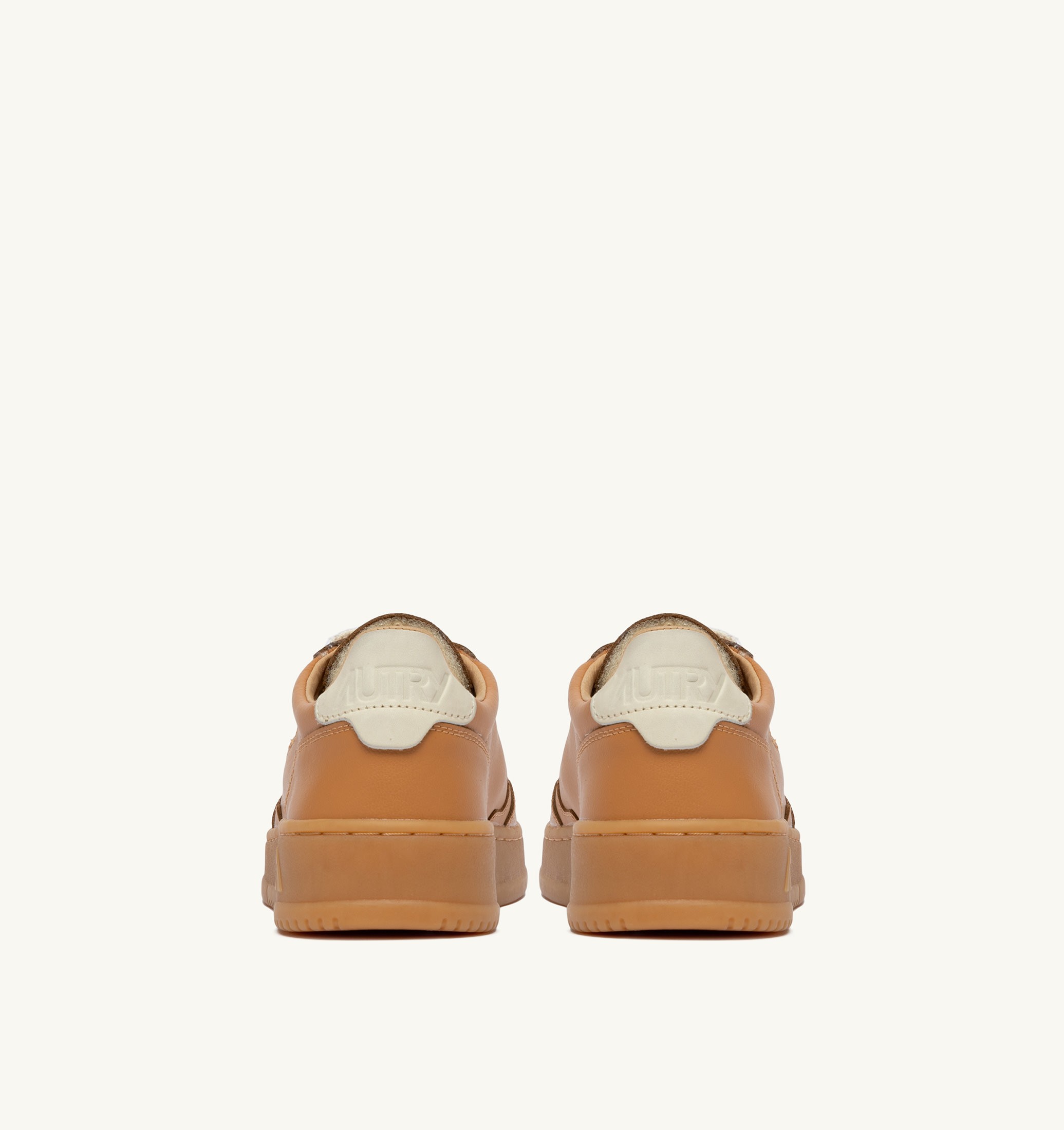 SNEAKERS MEDALIST LOW IN PELLE COGNAC E MARSHMALLOW