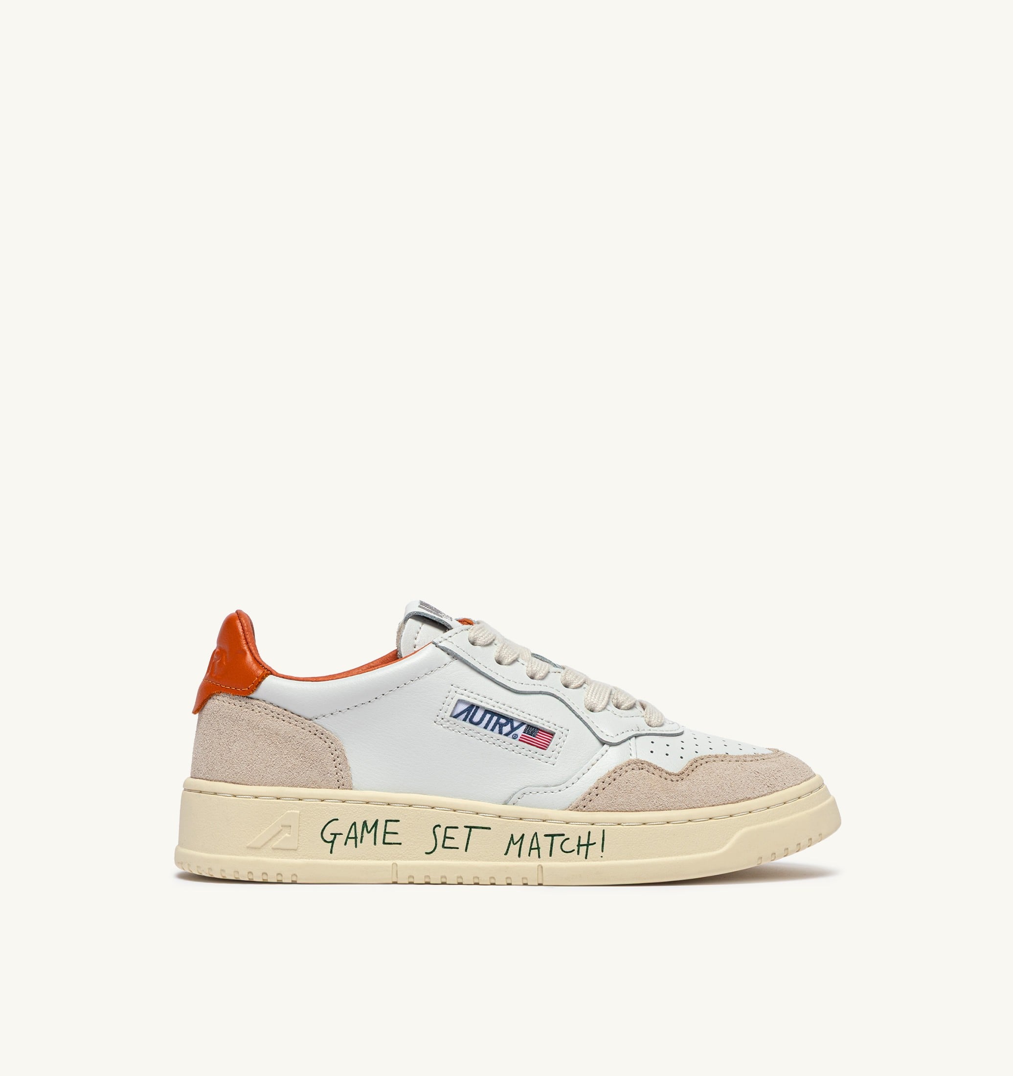 SNEAKERS MEDALIST LOW IN PELLE E SUEDE BIANCO E HAWAIIAN SUNSET CON LETTERING