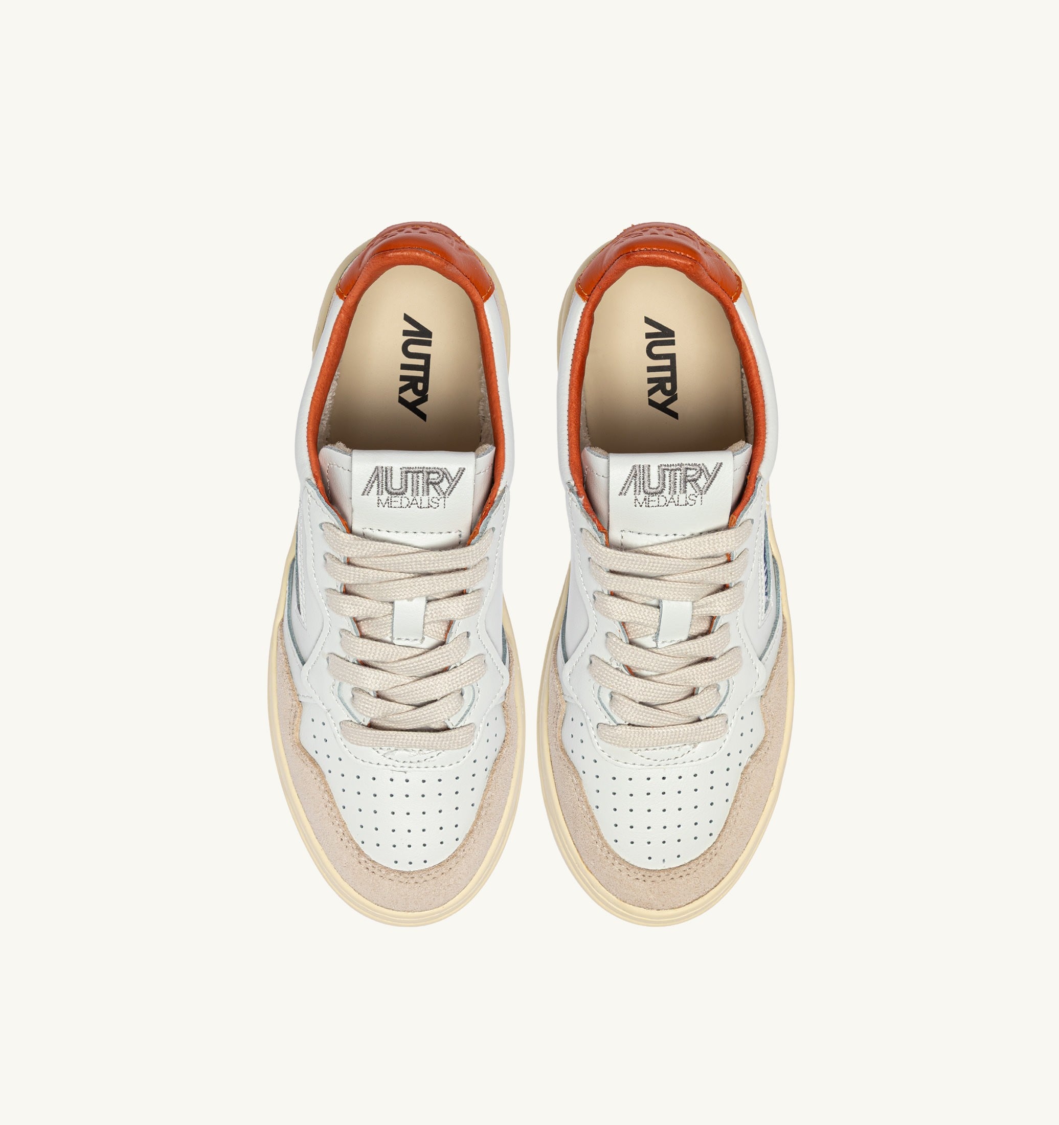 SNEAKERS MEDALIST LOW IN PELLE E SUEDE BIANCO E HAWAIIAN SUNSET CON LETTERING