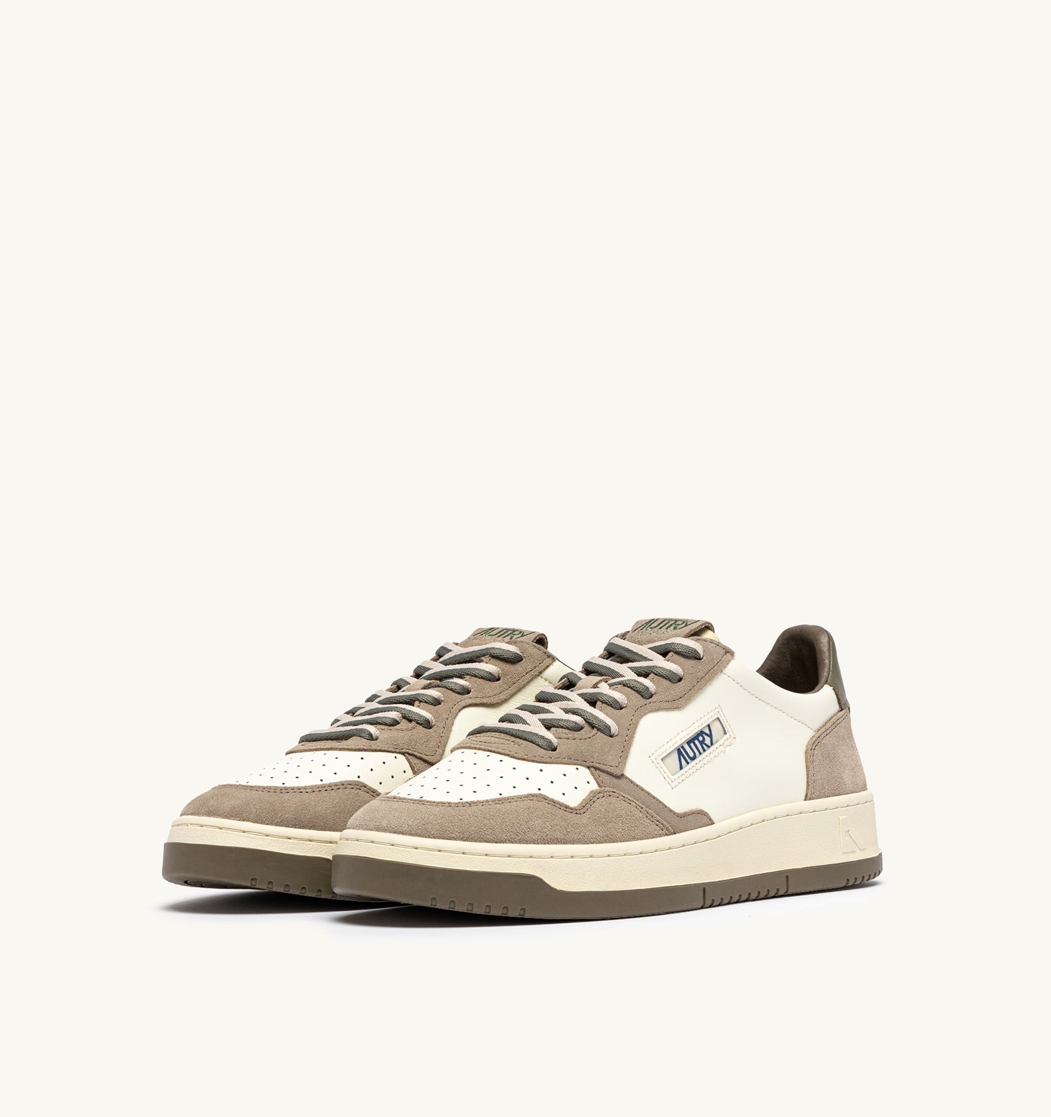 SNEAKERS MEDALIST LOW IN PELLE E SUEDE COVERT GREEN E LICORICE