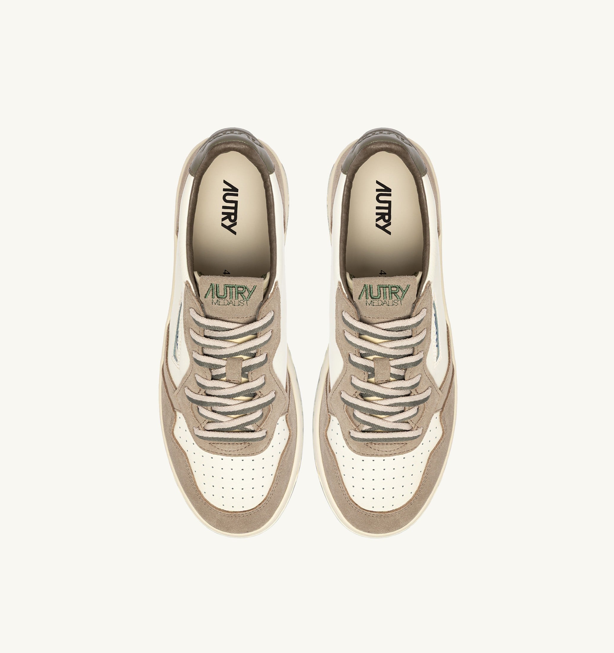 SNEAKERS MEDALIST LOW IN PELLE E SUEDE COVERT GREEN E LICORICE