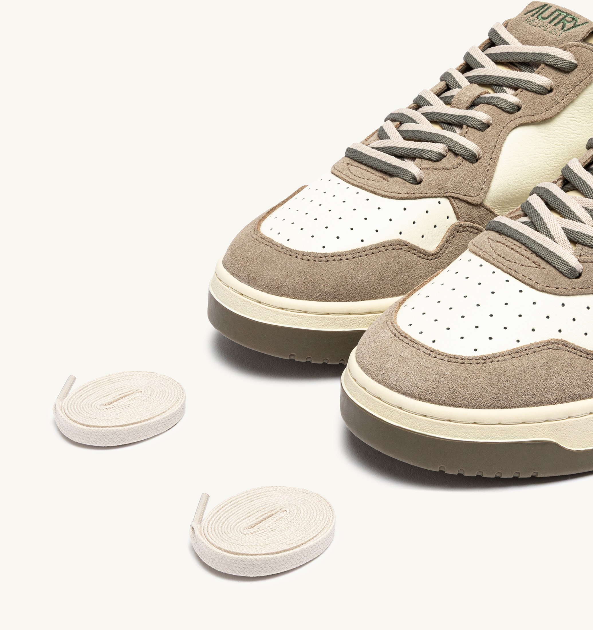 SNEAKERS MEDALIST LOW IN PELLE E SUEDE COVERT GREEN E LICORICE