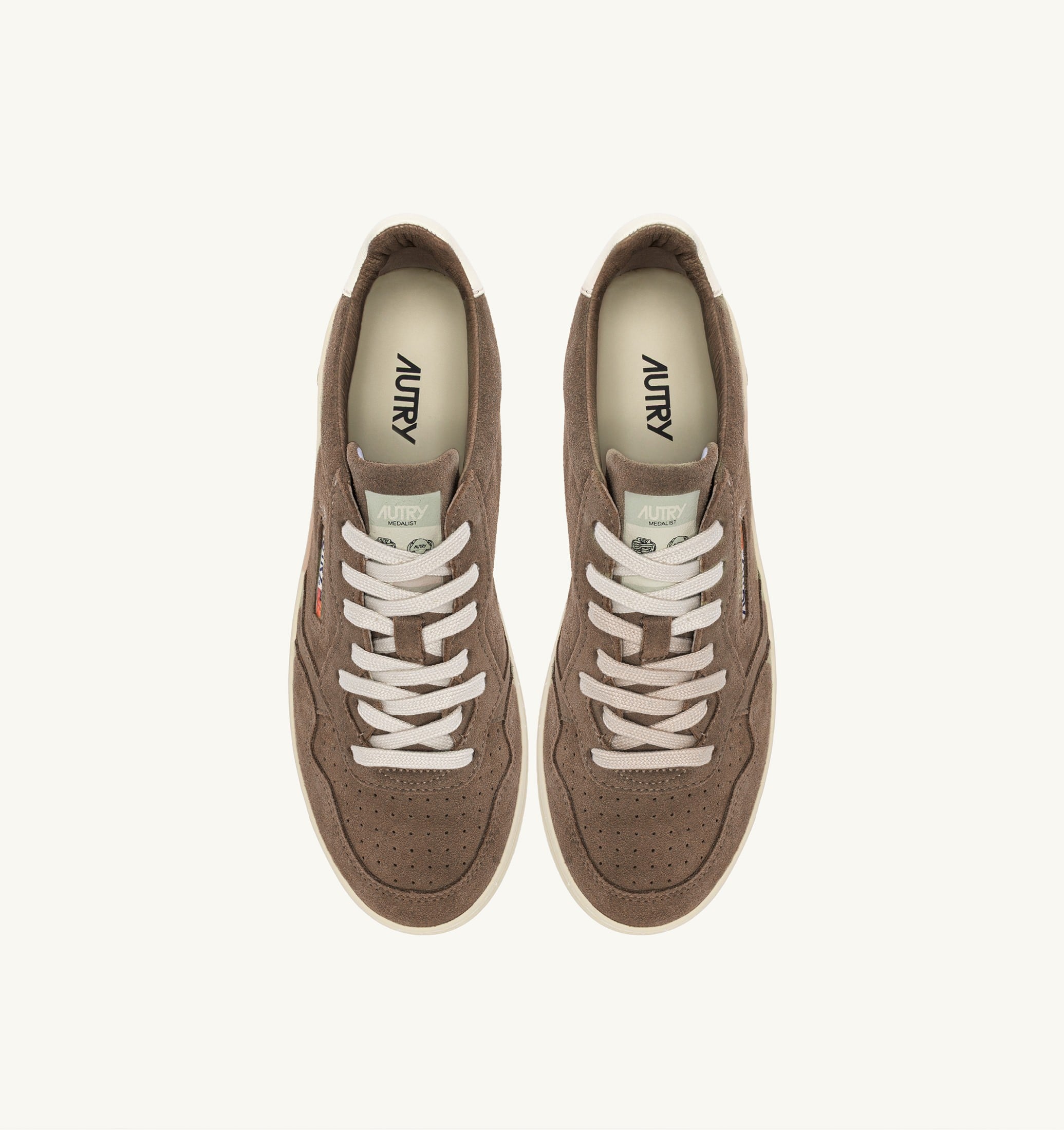 SNEAKERS MEDALIST LOW IN SUEDE CIGAR E BIANCO