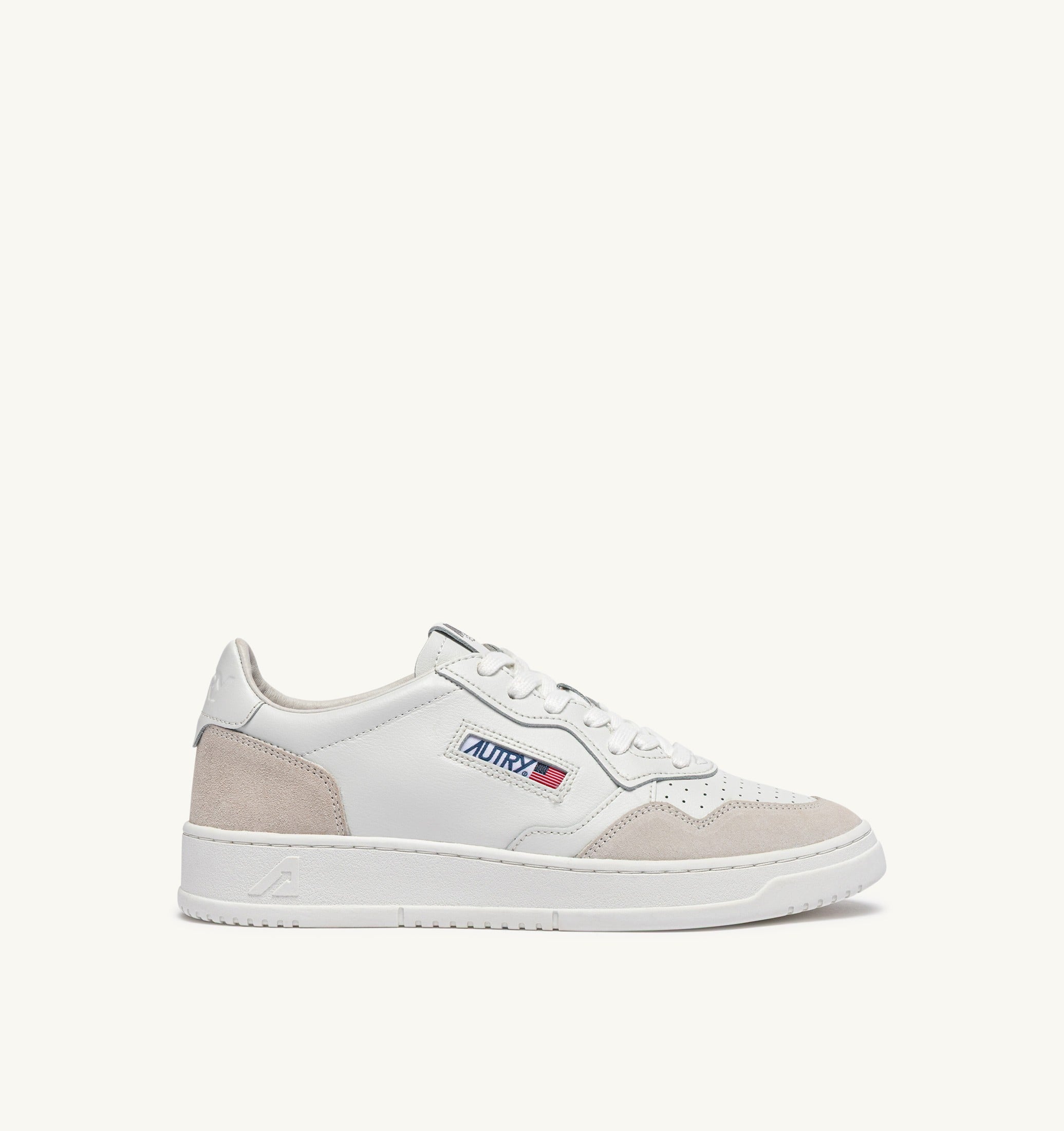 SNEAKERS MEDALIST LOW IN SUEDE E PELLE BIANCA