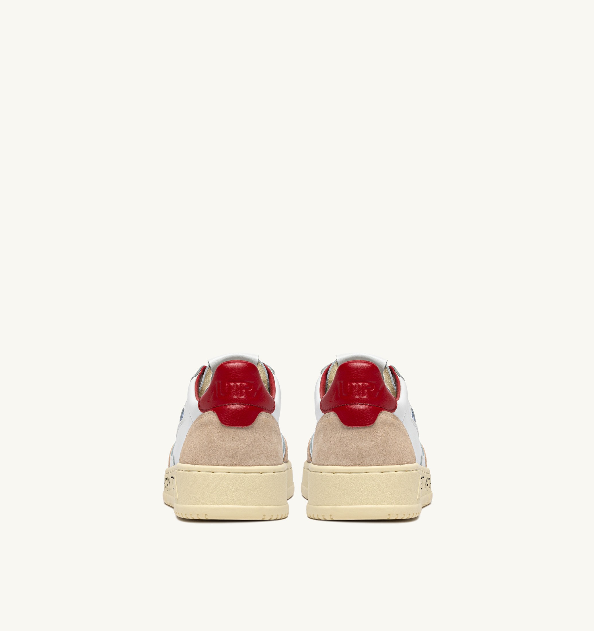 SNEAKERS MEDALIST LOW IN SUEDE E PELLE BIANCA E ROSSA CON LETTERING