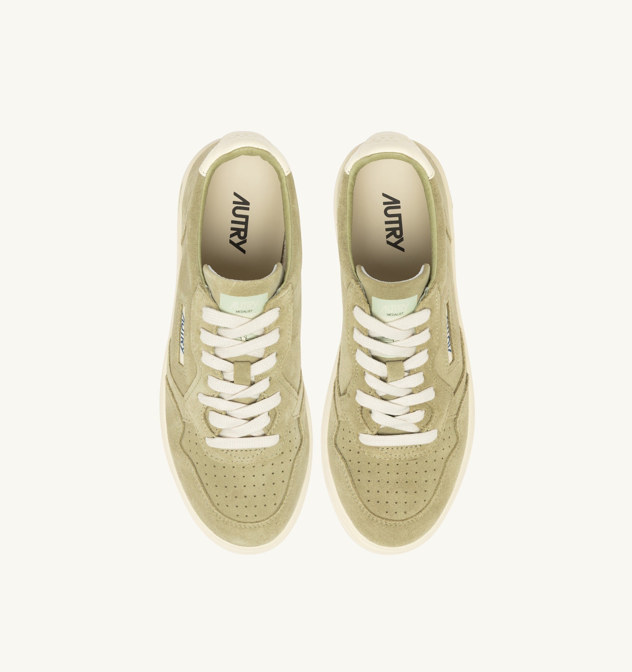 SNEAKERS MEDALIST LOW IN SUEDE GRAY GREEN E BIANCO