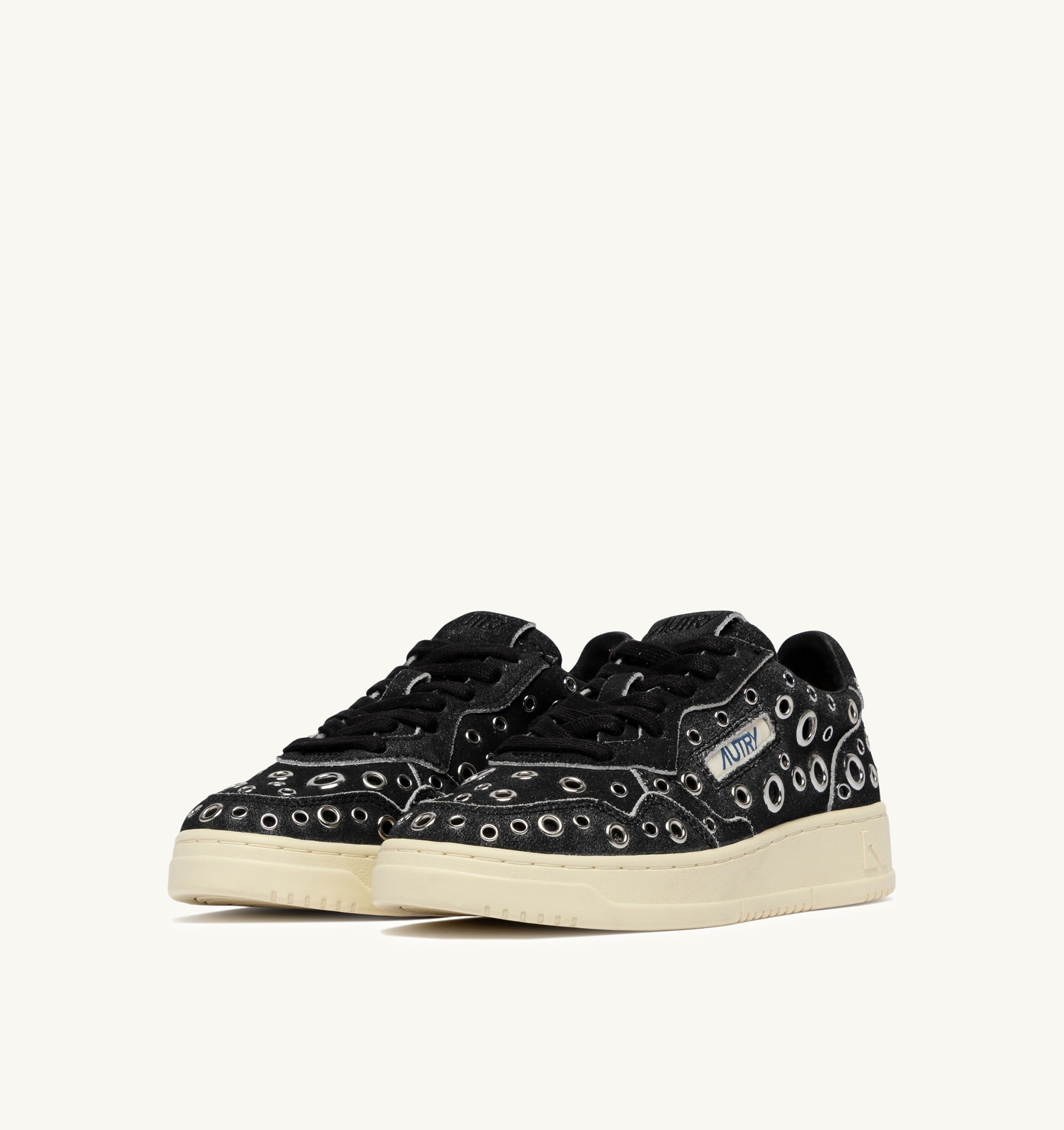 SNEAKERS MEDALIST LOW IN SUEDE NERO CON BORCHIE