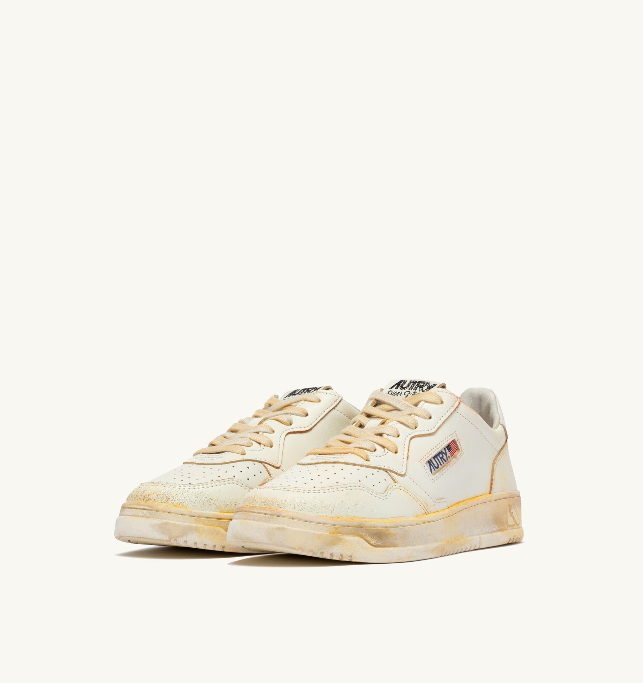 SNEAKERS MEDALIST LOW SUPER VINTAGE IN PELLE BIANCA