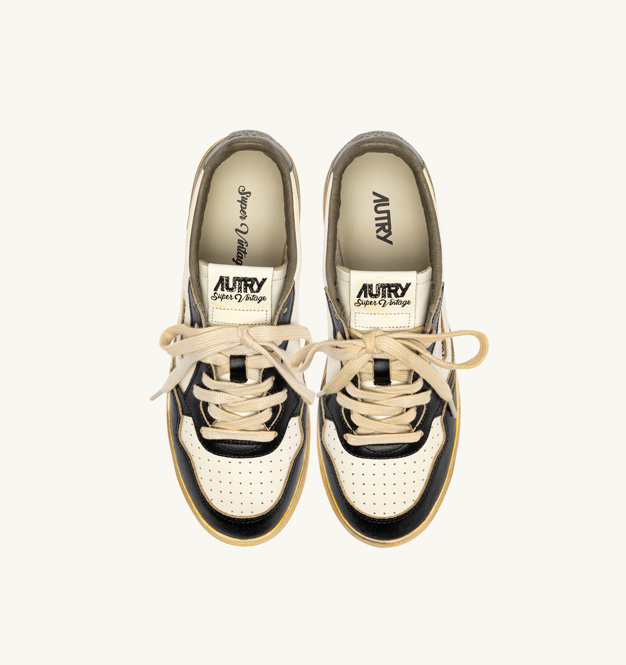 SNEAKERS MEDALIST LOW SUPER VINTAGE IN PELLE BIANCA COVERT GREEN E NERA