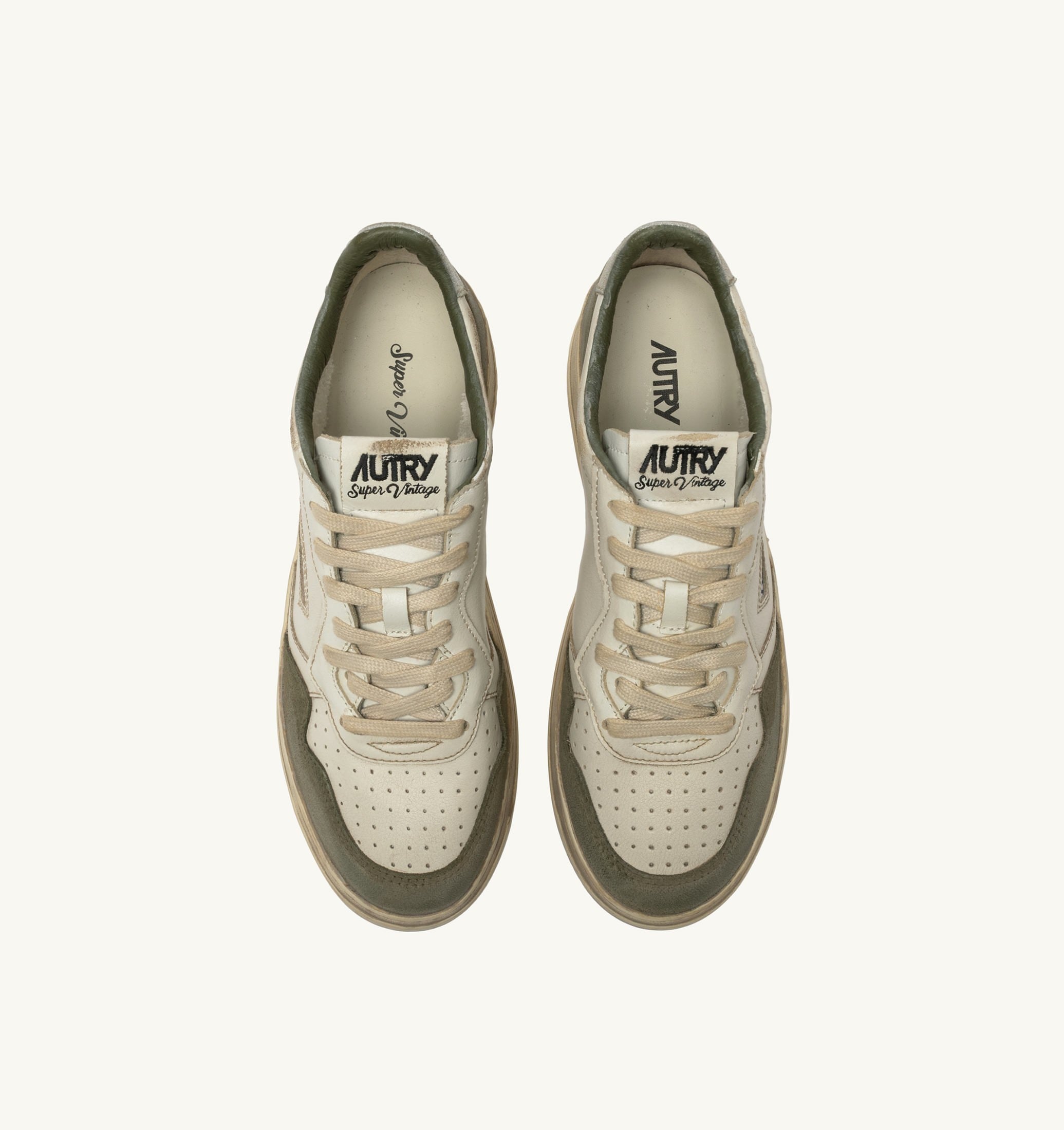 SNEAKERS MEDALIST LOW SUPER VINTAGE IN PELLE BIANCA E ARGENTO E SUEDE LIZARD