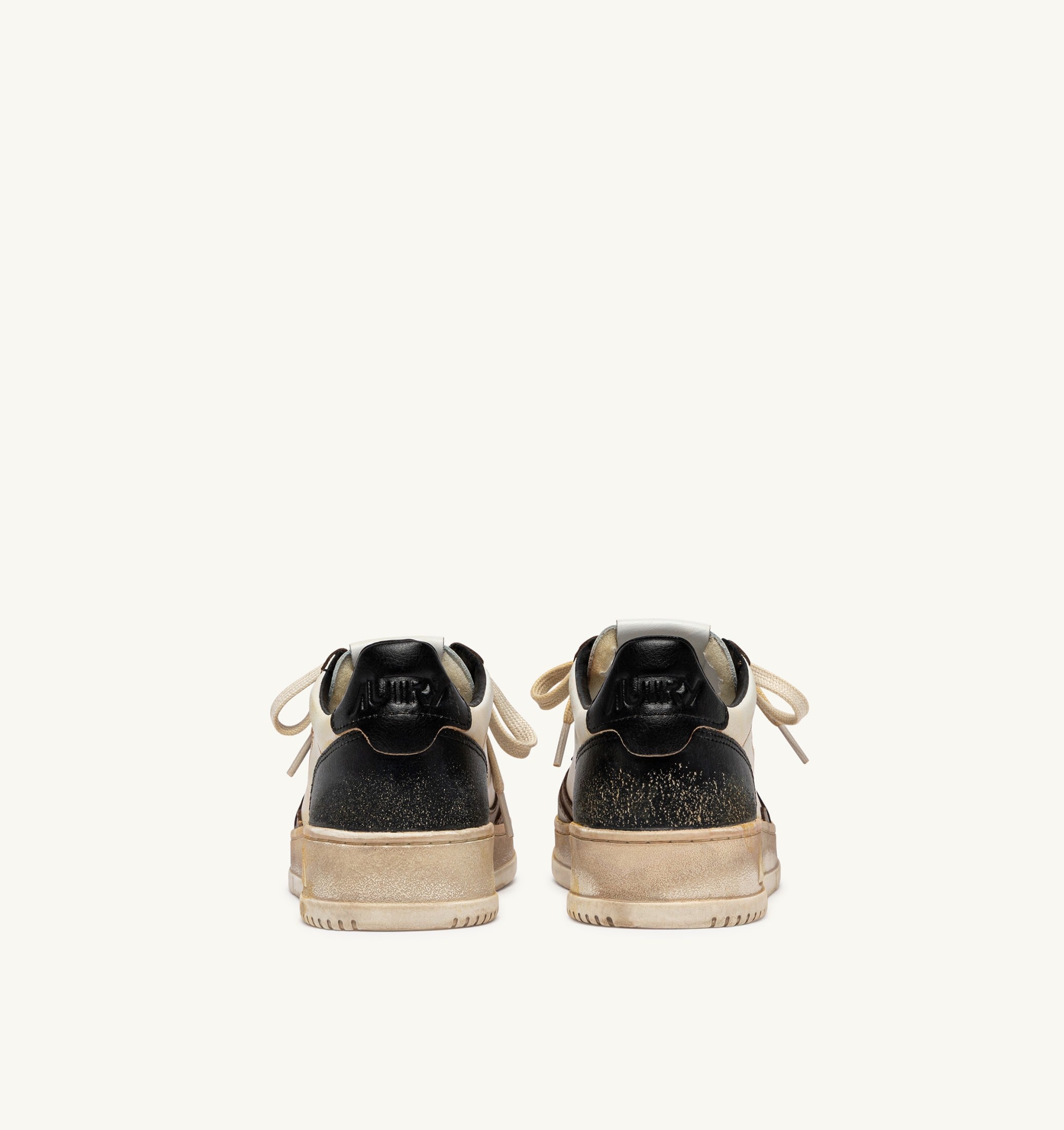 SNEAKERS MEDALIST LOW SUPER VINTAGE IN PELLE BIANCA NERA E MALT MALL