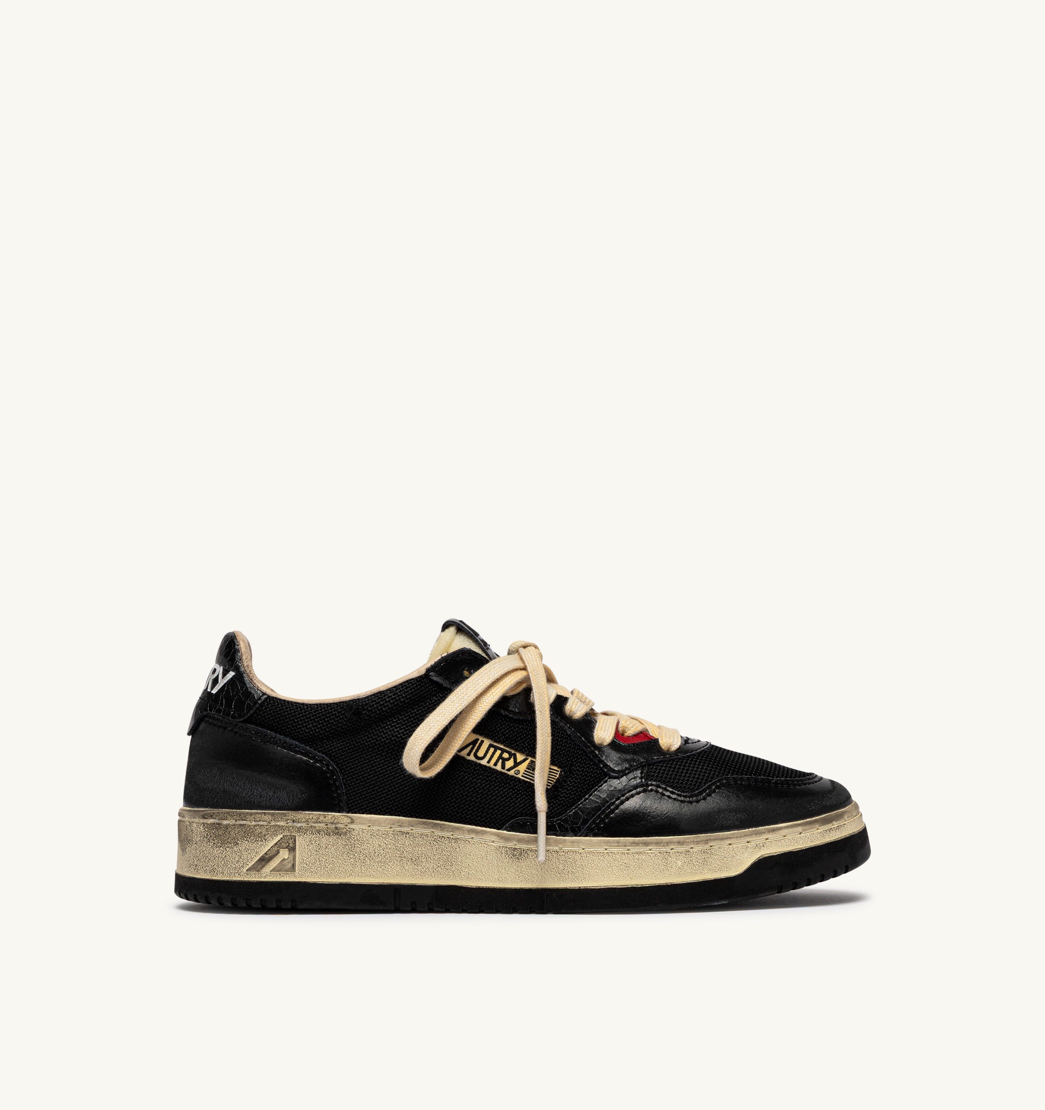 SNEAKERS MEDALIST LOW SUPER VINTAGE IN PELLE E DRAGON MESH NERO