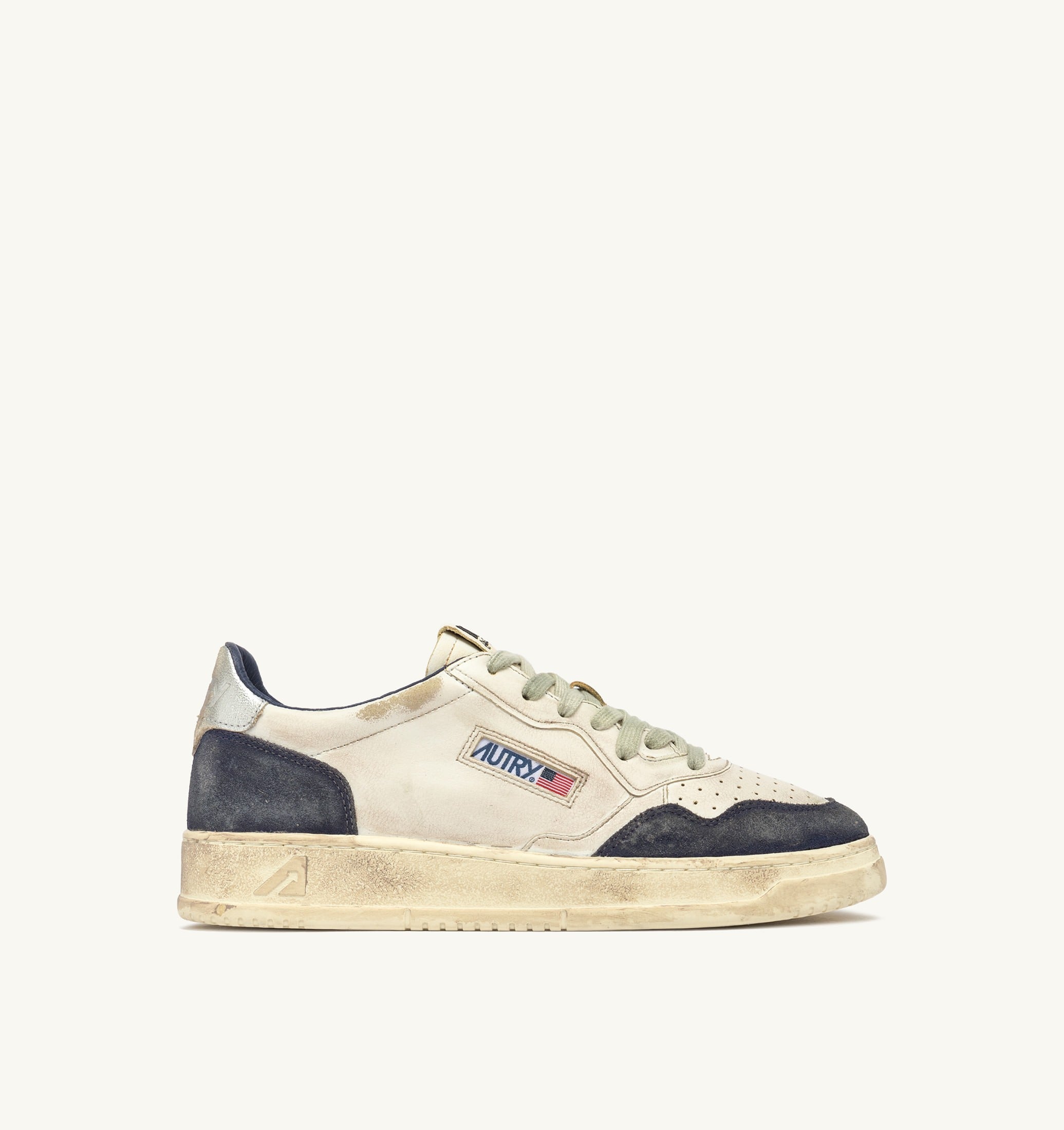 SNEAKERS MEDALIST LOW SUPER VINTAGE IN PELLE E SUEDE COLORE SPACE BLUE E SILVER
