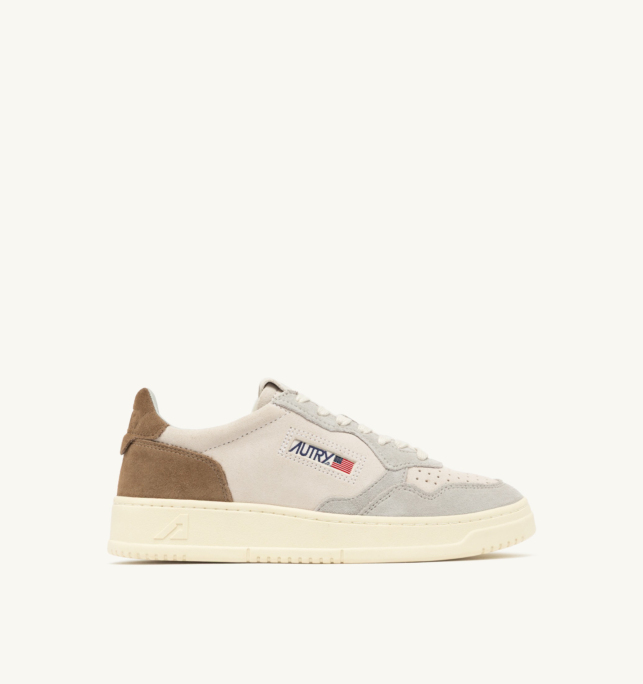 SNEAKERS MEDALIST LOW TRICOLOR IN SUEDE BIANCO CIGAR E VAPOR