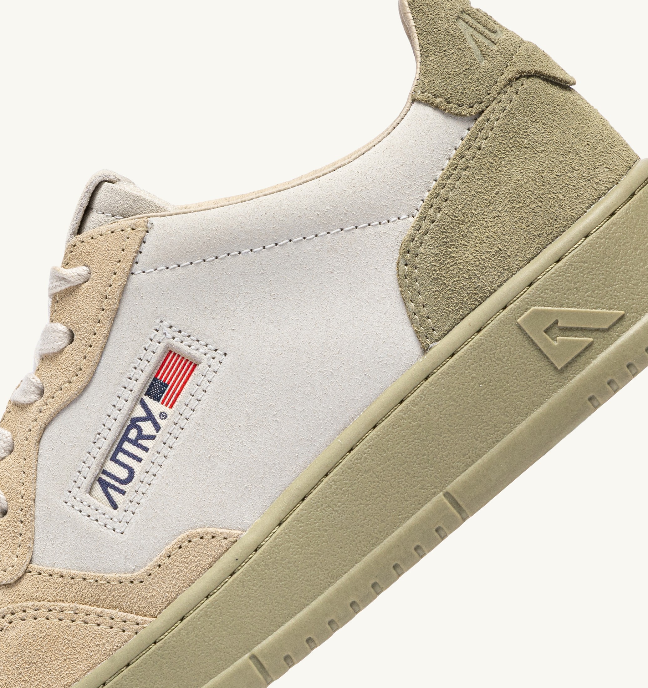 SNEAKERS MEDALIST LOW TRICOLOR IN SUEDE BIANCO SAND E GREY GREEN
