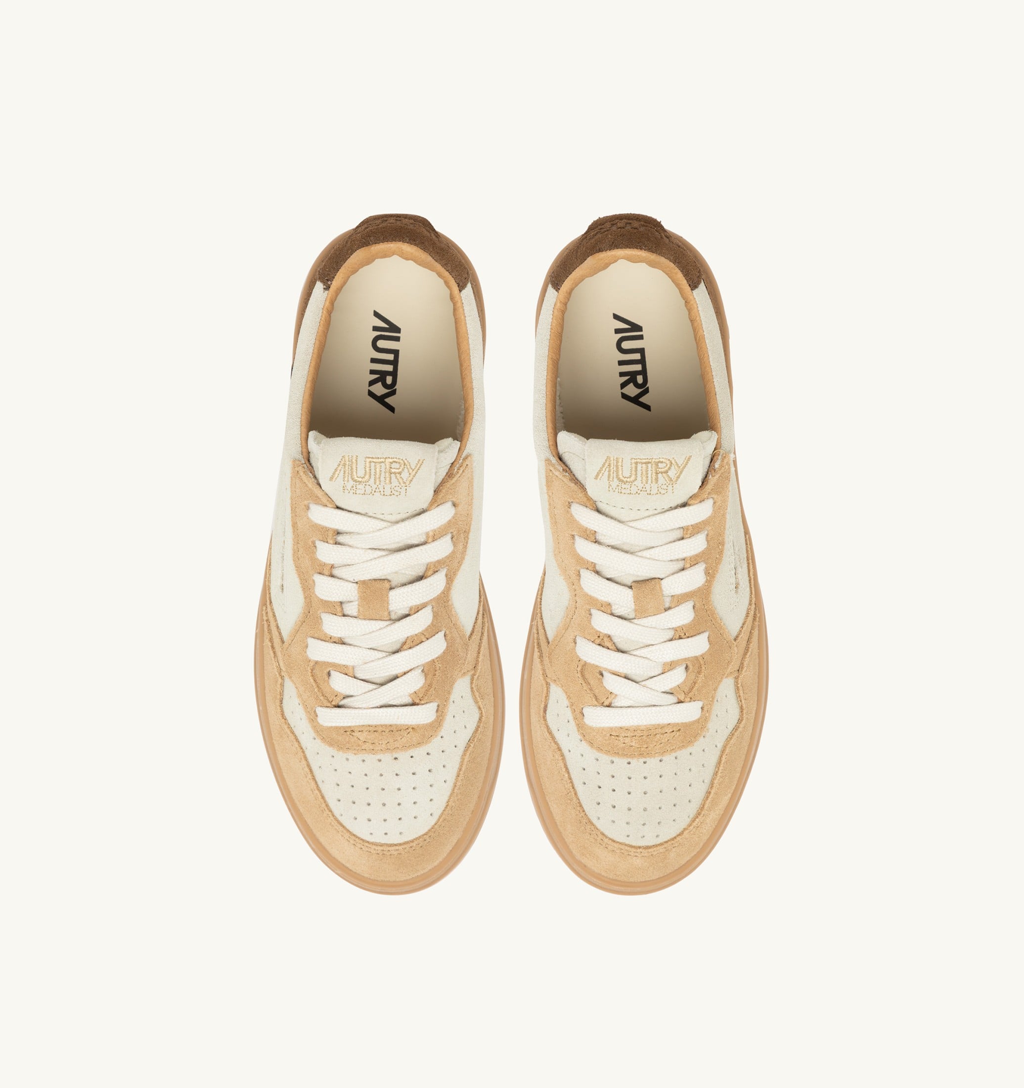 SNEAKERS MEDALIST LOW TRICOLOR IN SUEDE TUNDRA EGG E PEANUT