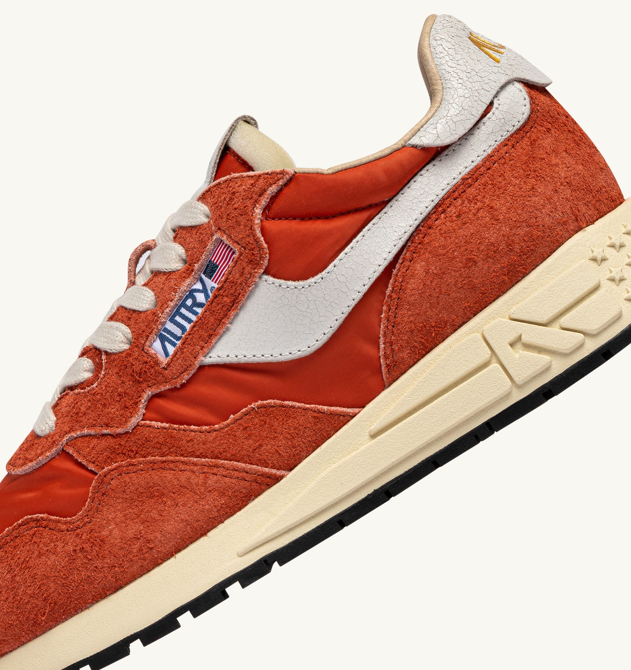 SNEAKERS REELWIND LOW IN NYLON E SUEDE BIANCO E ORANGE RUST