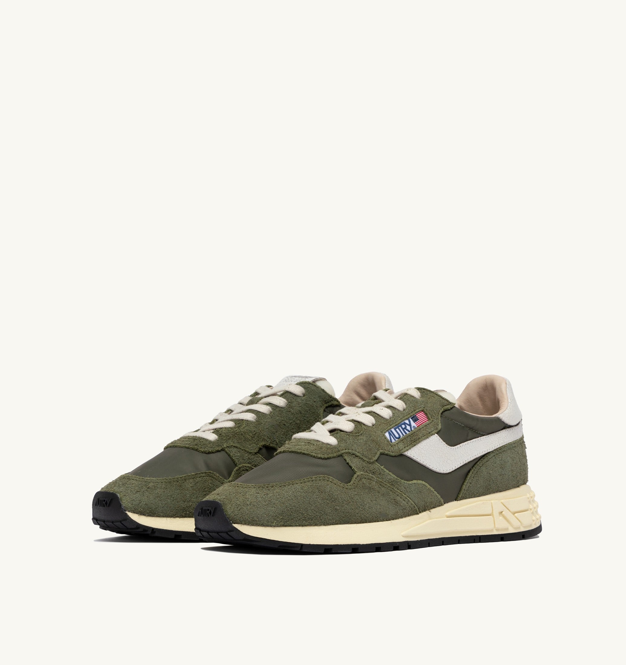 SNEAKERS REELWIND LOW IN NYLON E SUEDE BIANCO E SALVIA
