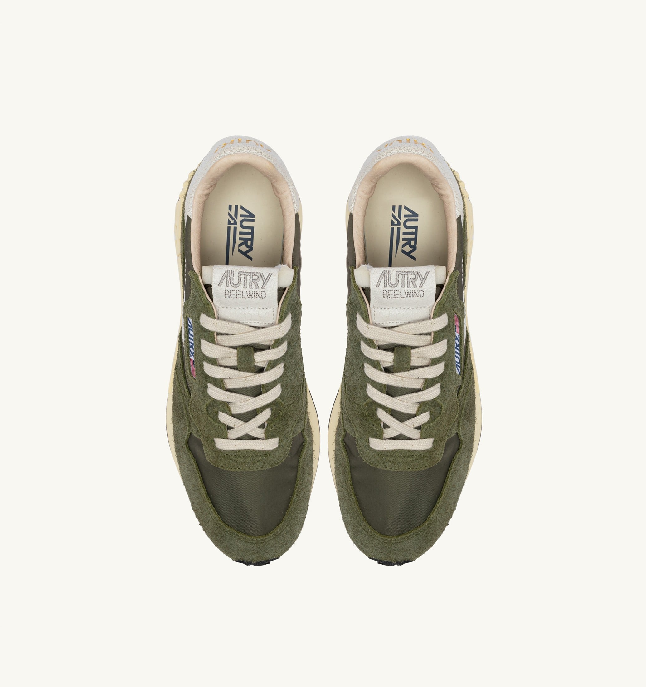 SNEAKERS REELWIND LOW IN NYLON E SUEDE BIANCO E SALVIA