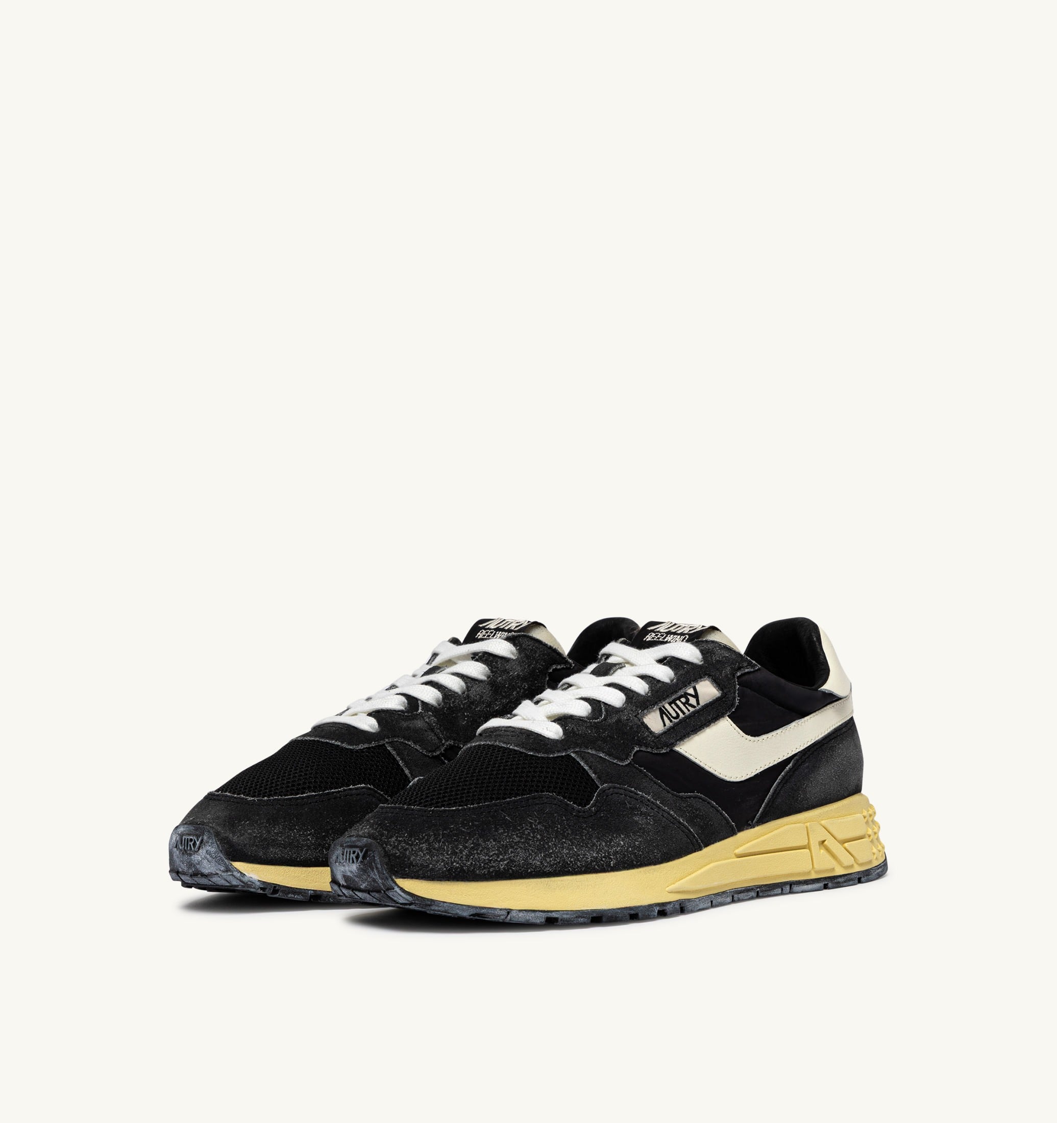 SNEAKERS REELWIND LOW IN NYLON E SUEDE BLACK SUGAR E MARSHMALLOW
