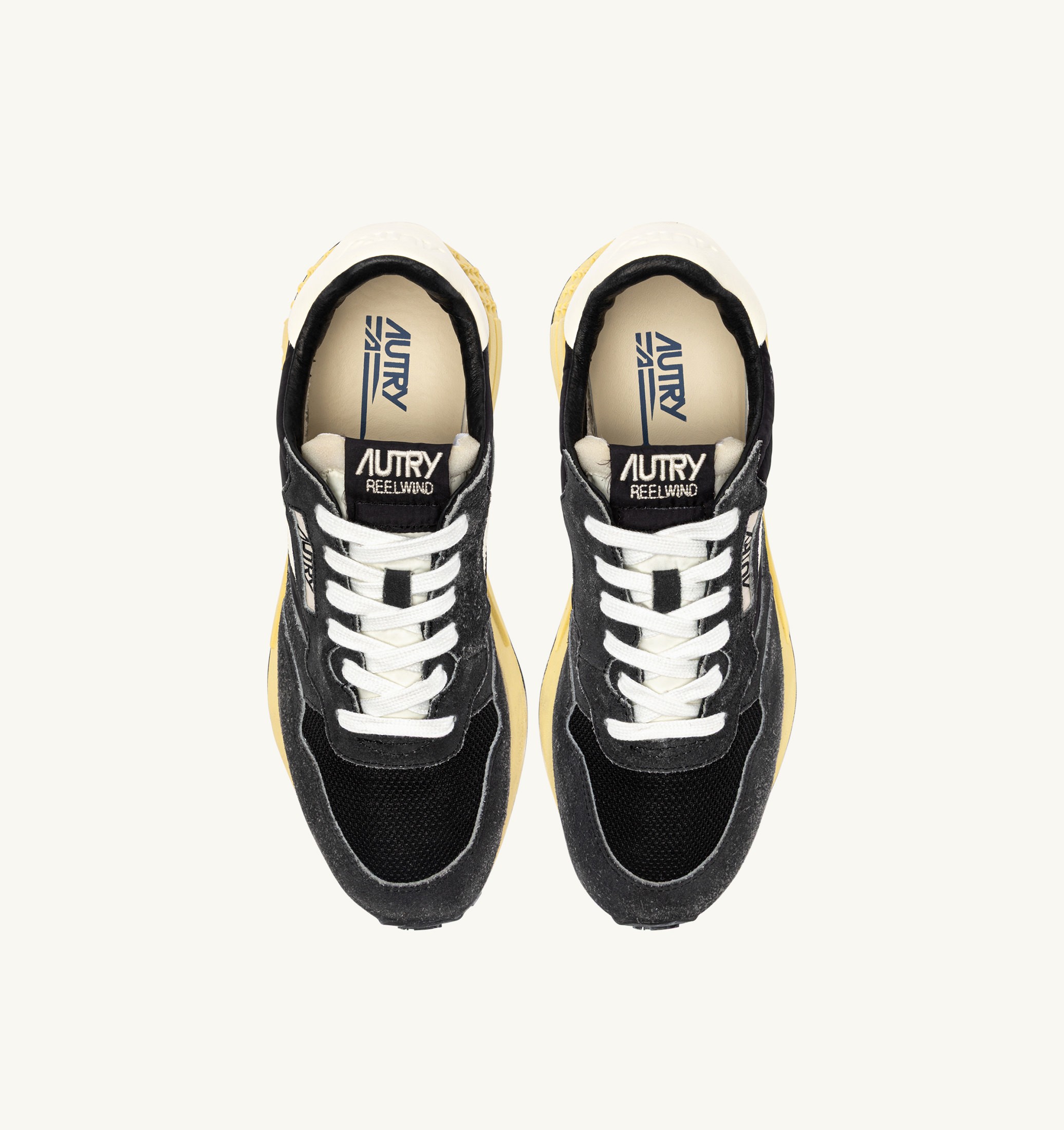 SNEAKERS REELWIND LOW IN NYLON E SUEDE BLACK SUGAR E MARSHMALLOW