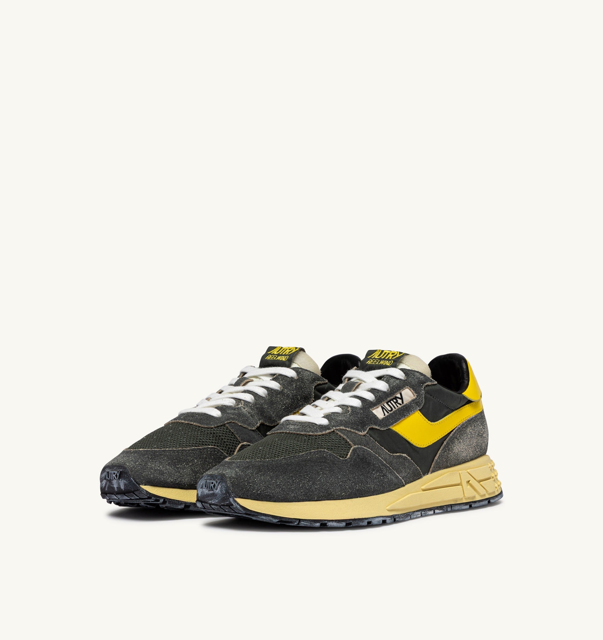 SNEAKERS REELWIND LOW IN NYLON E SUEDE DEEP GREEN SUGAR E QUINCE
