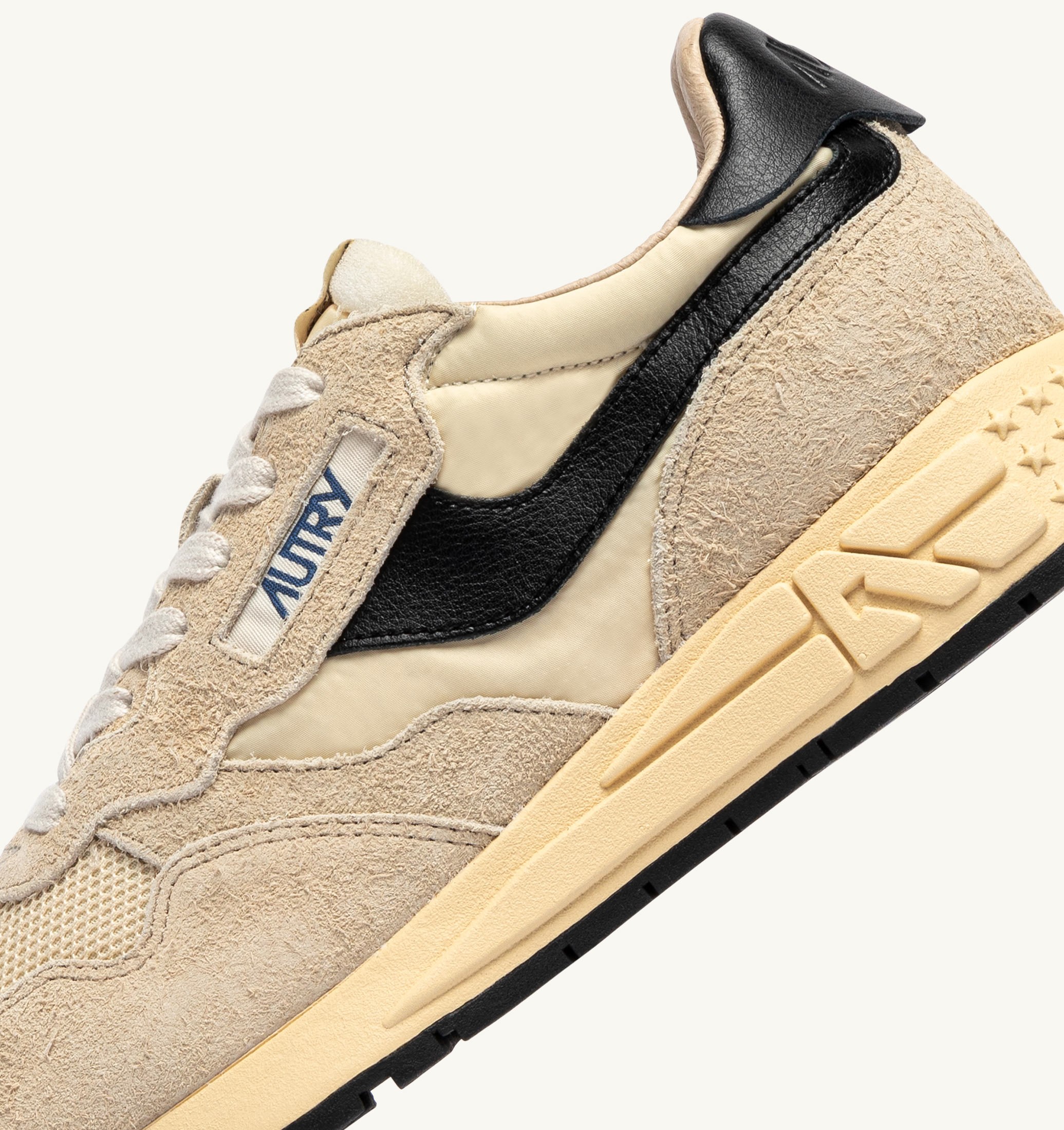 SNEAKERS REELWIND LOW IN NYLON E SUEDE ECRU E NERO
