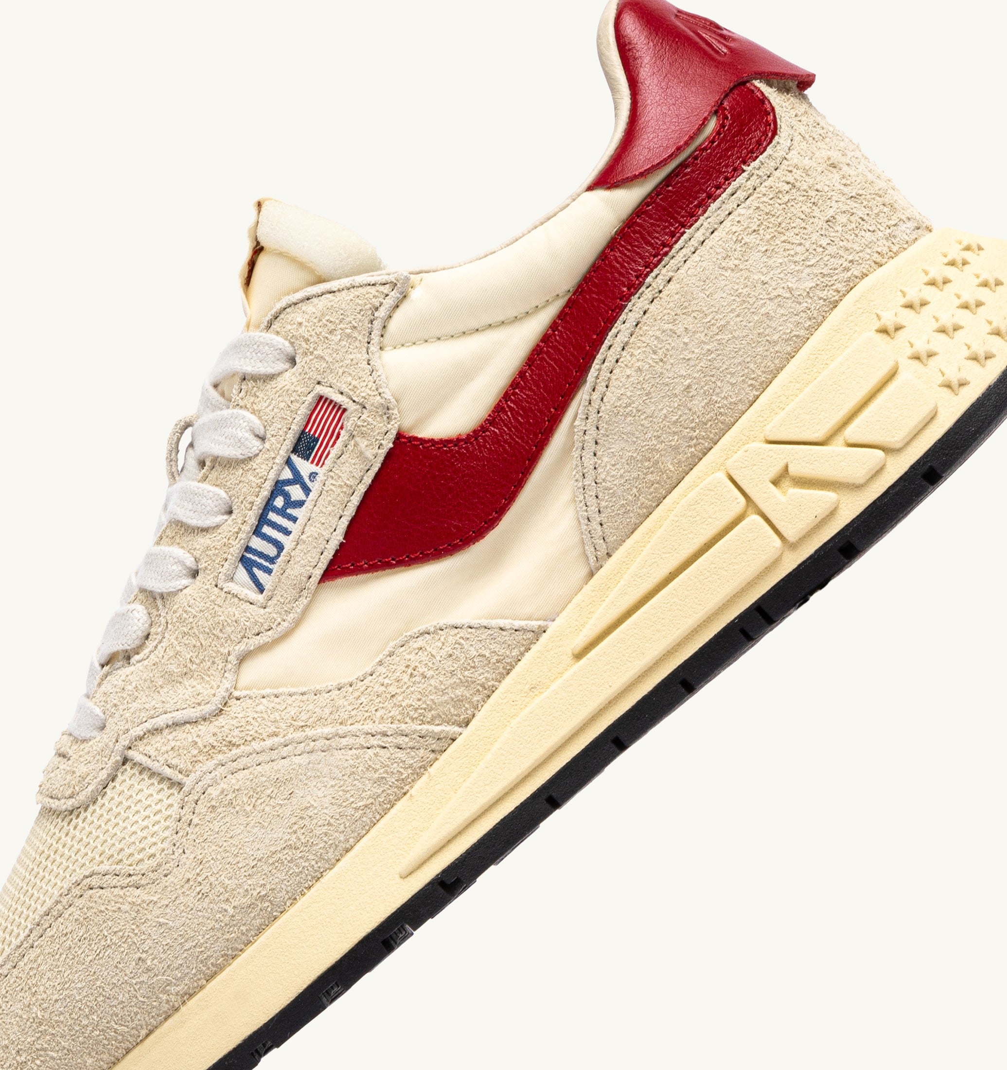 SNEAKERS REELWIND LOW IN NYLON E SUEDE ECRU E ROSSO
