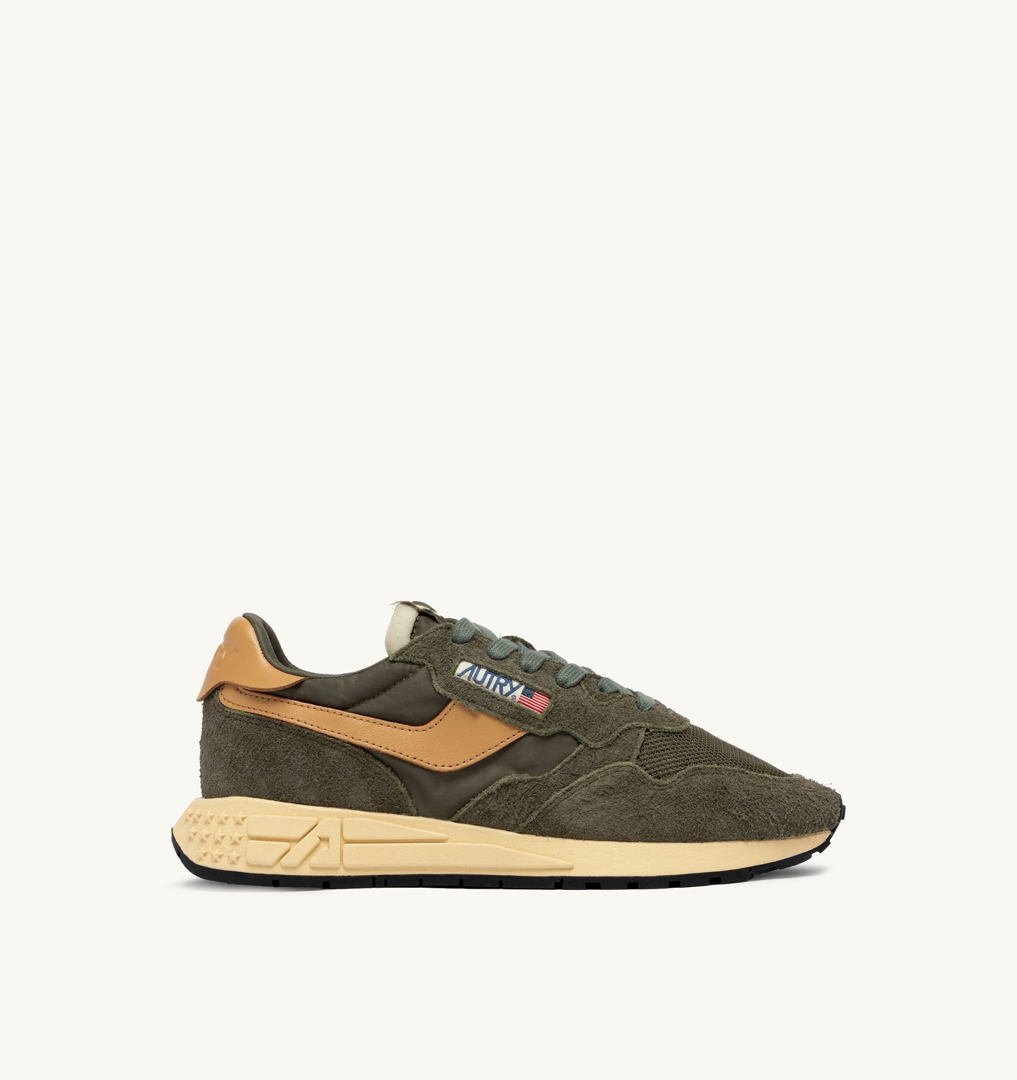 SNEAKERS REELWIND LOW IN NYLON E SUEDE KAHKI E TAFFY