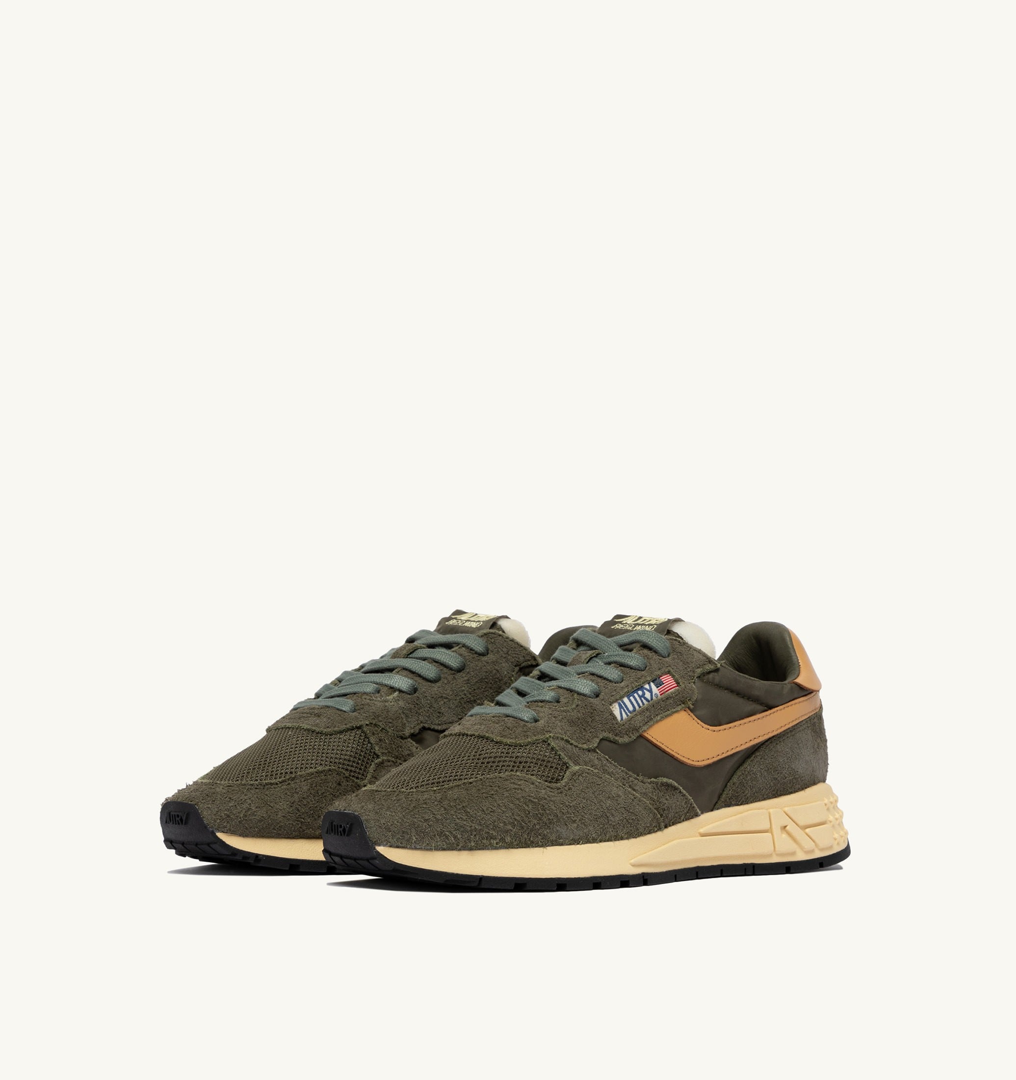 SNEAKERS REELWIND LOW IN NYLON E SUEDE KAHKI E TAFFY
