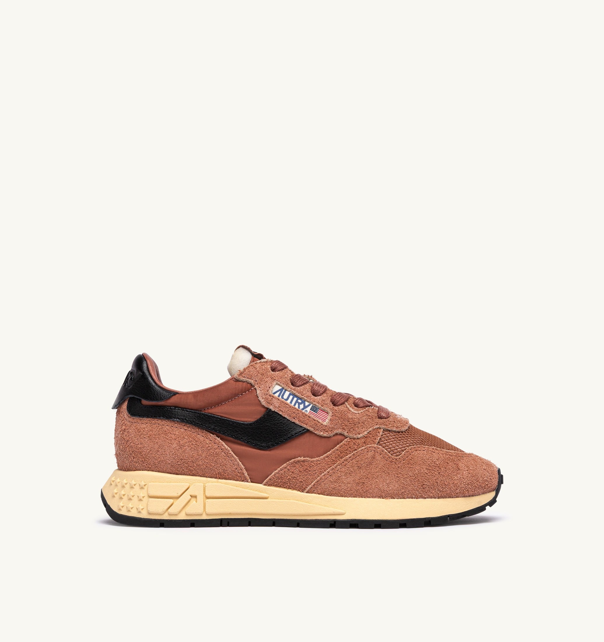 SNEAKERS REELWIND LOW IN NYLON E SUEDE MOCHA E NERO