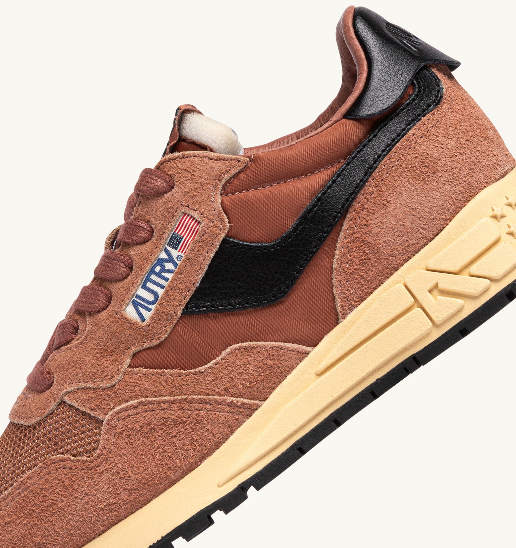 SNEAKERS REELWIND LOW IN NYLON E SUEDE MOCHA E NERO