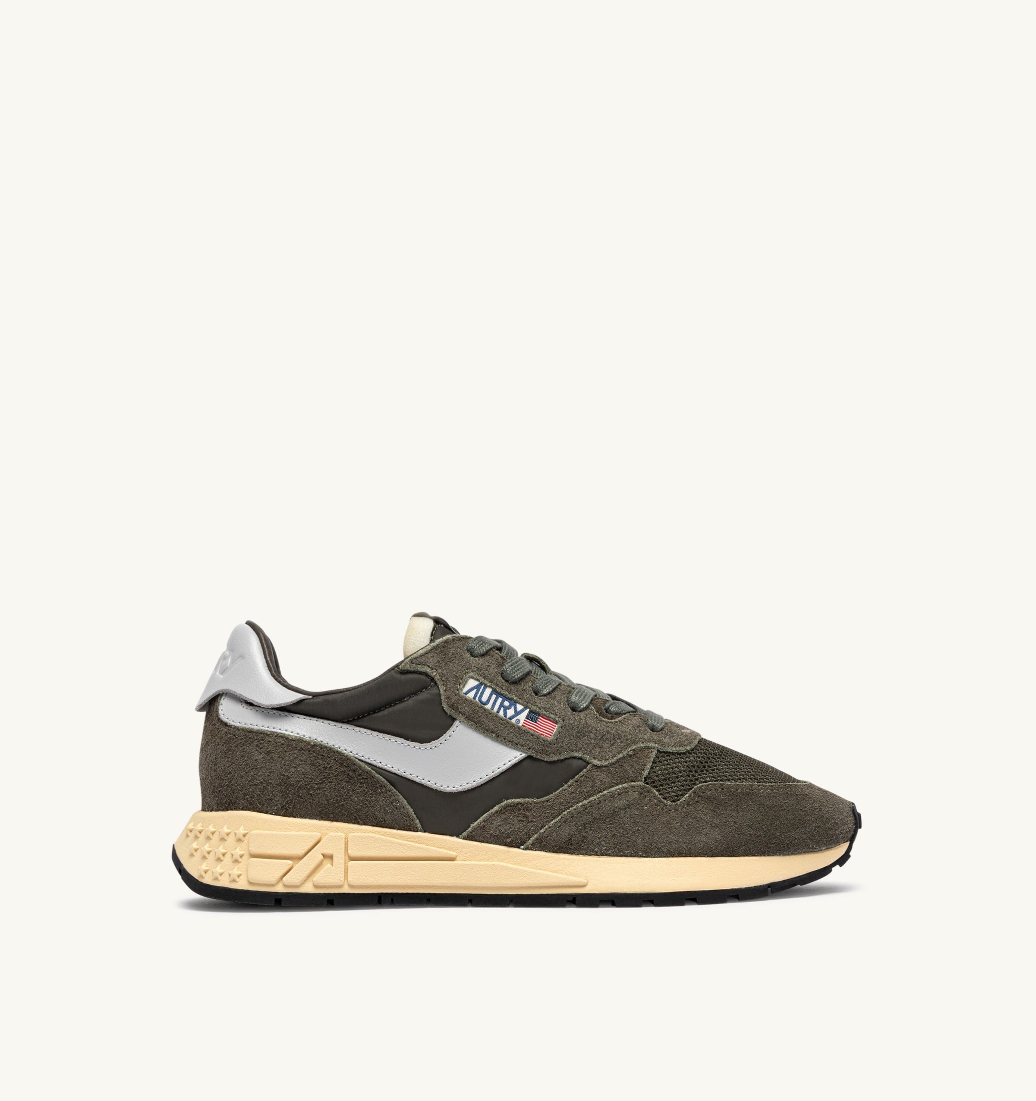 SNEAKERS REELWIND LOW IN NYLON E SUEDE OLIVE NIGHT E HARBOR MIST