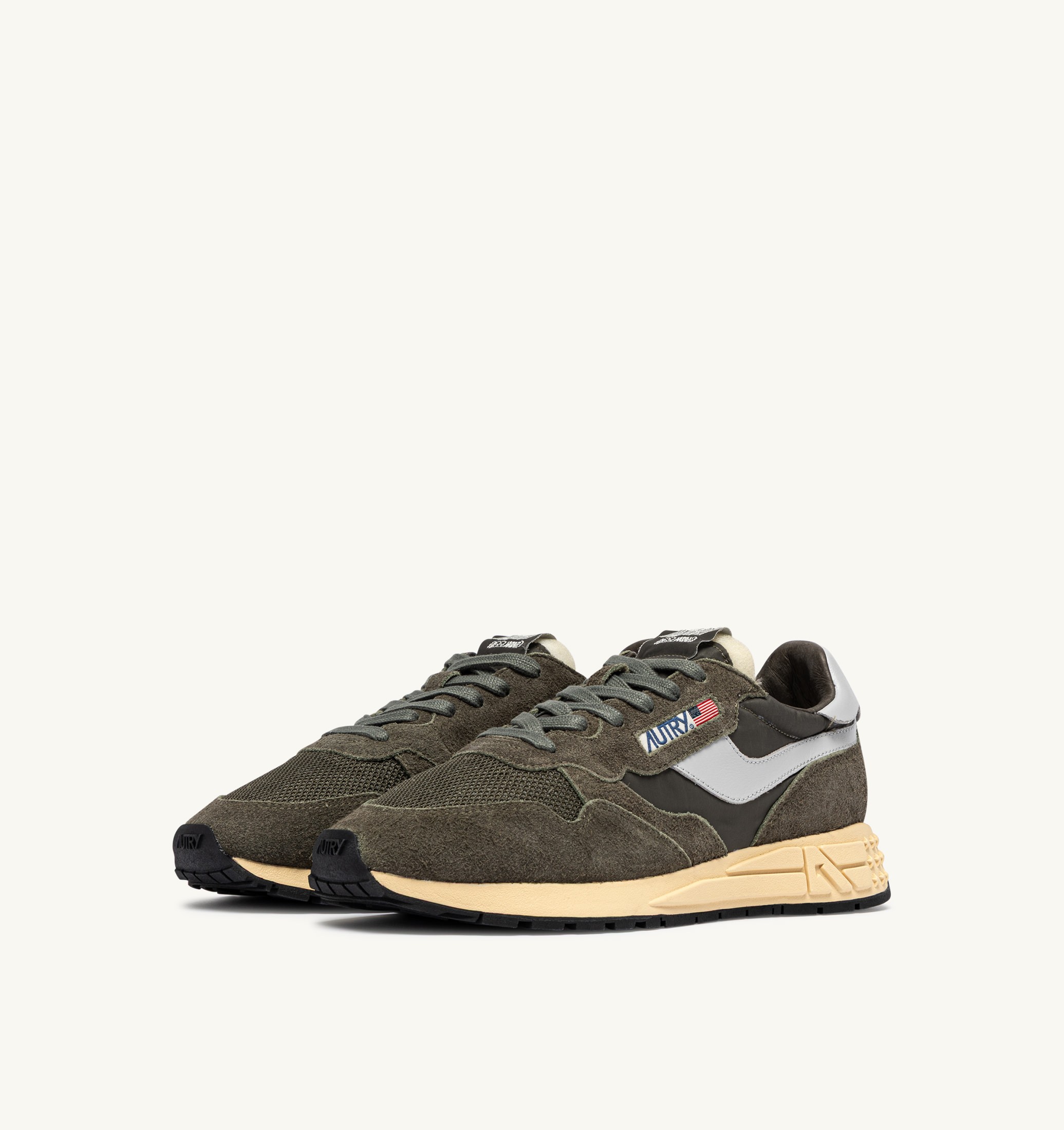 SNEAKERS REELWIND LOW IN NYLON E SUEDE OLIVE NIGHT E HARBOR MIST