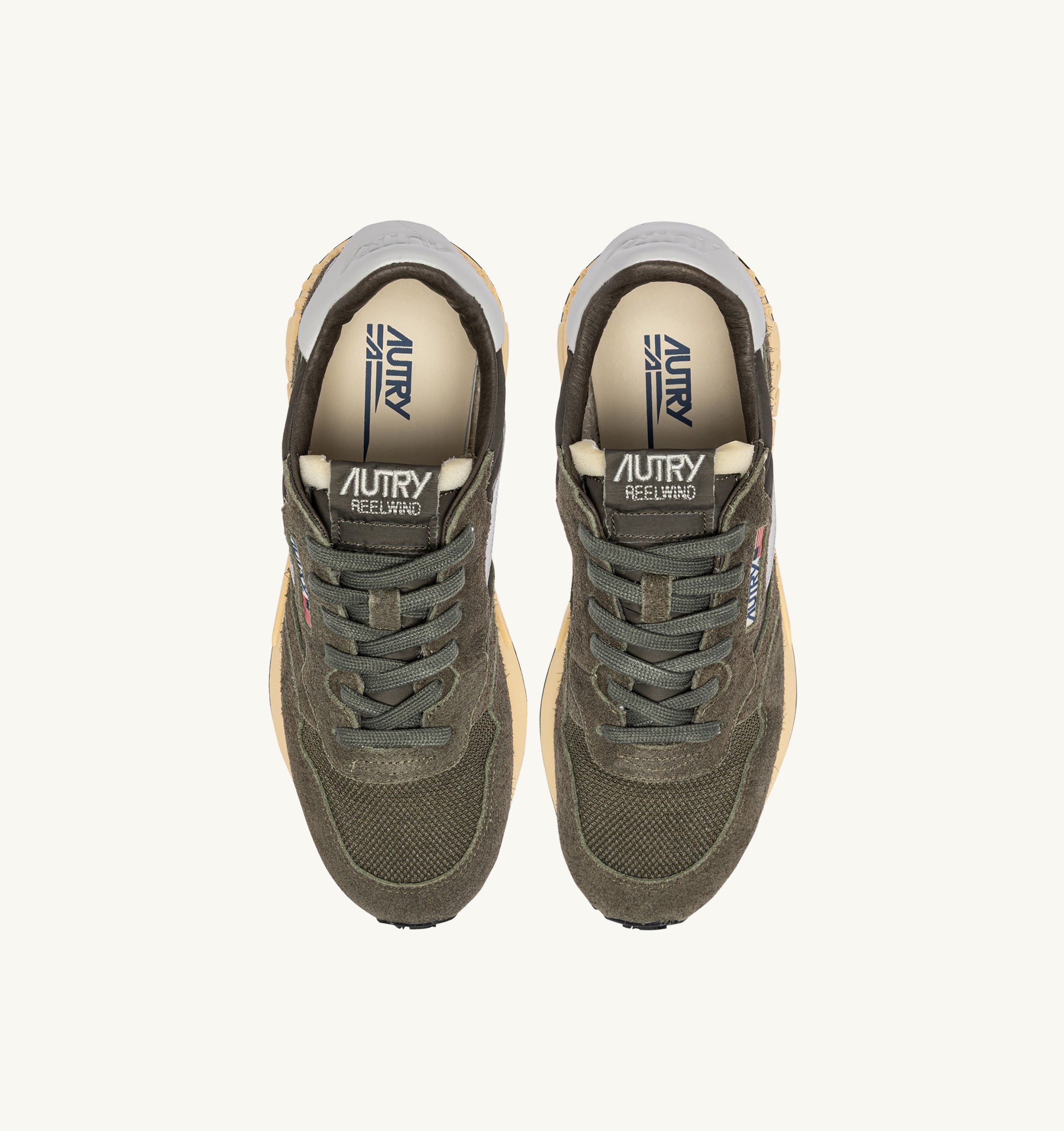 SNEAKERS REELWIND LOW IN NYLON E SUEDE OLIVE NIGHT E HARBOR MIST