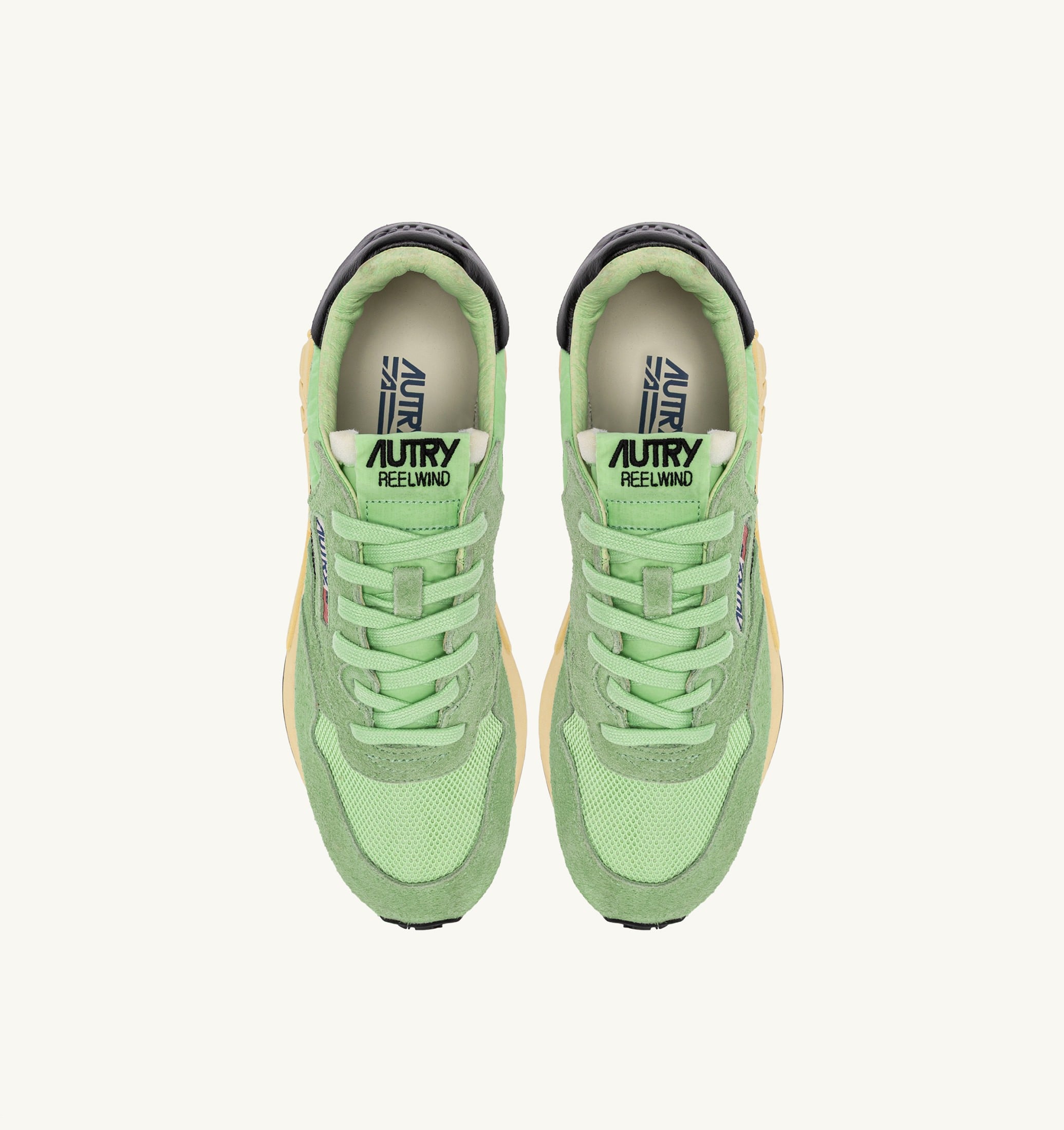 SNEAKERS REELWIND LOW IN NYLON E SUEDE PISTACCHIO E NERO