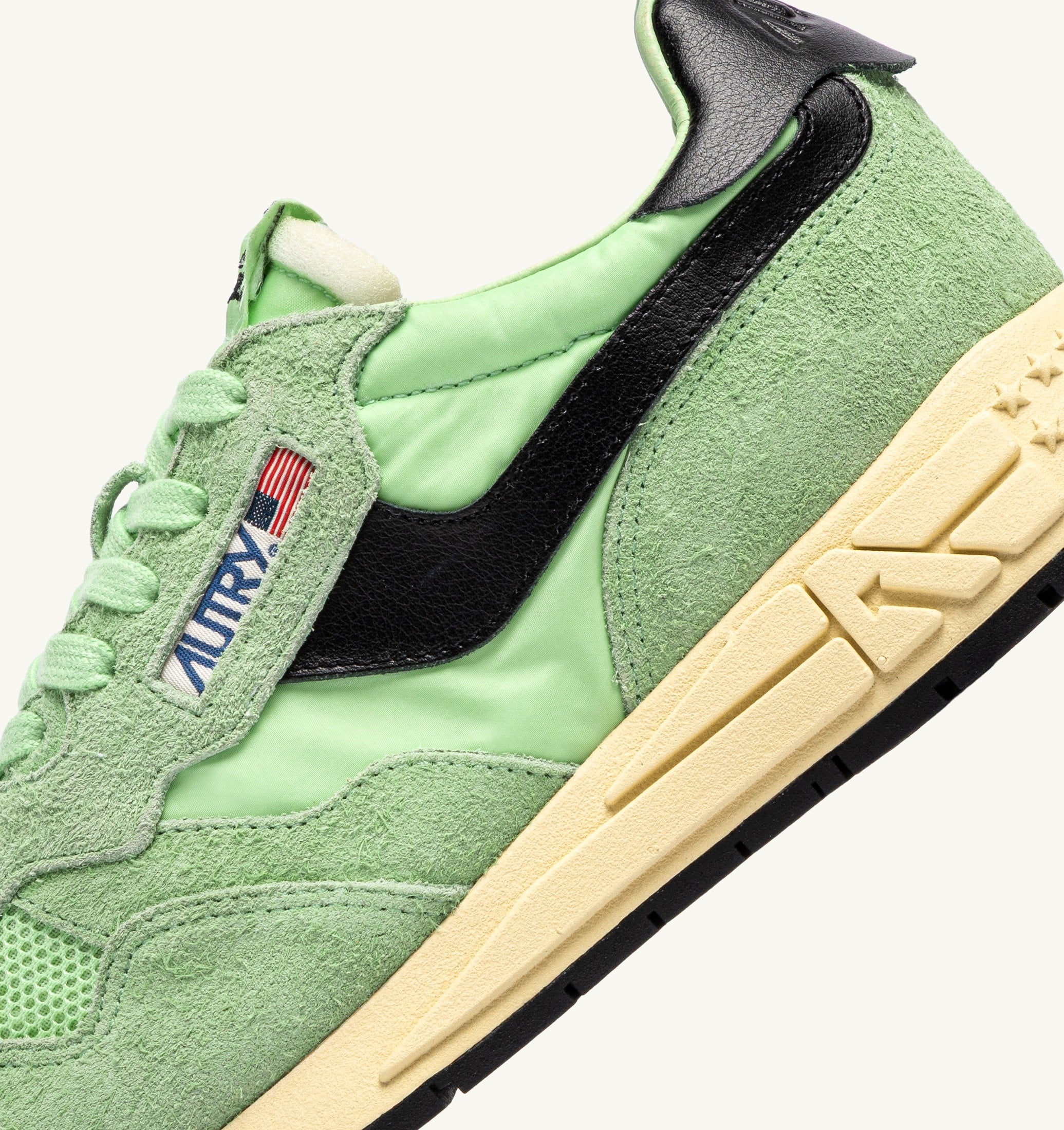 SNEAKERS REELWIND LOW IN NYLON E SUEDE PISTACCHIO E NERO