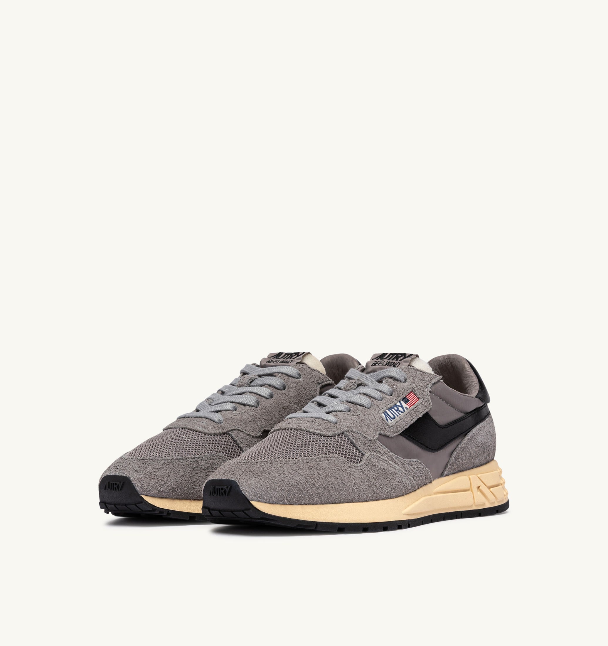 SNEAKERS REELWIND LOW IN NYLON E SUEDE PLUMBEO E NERO