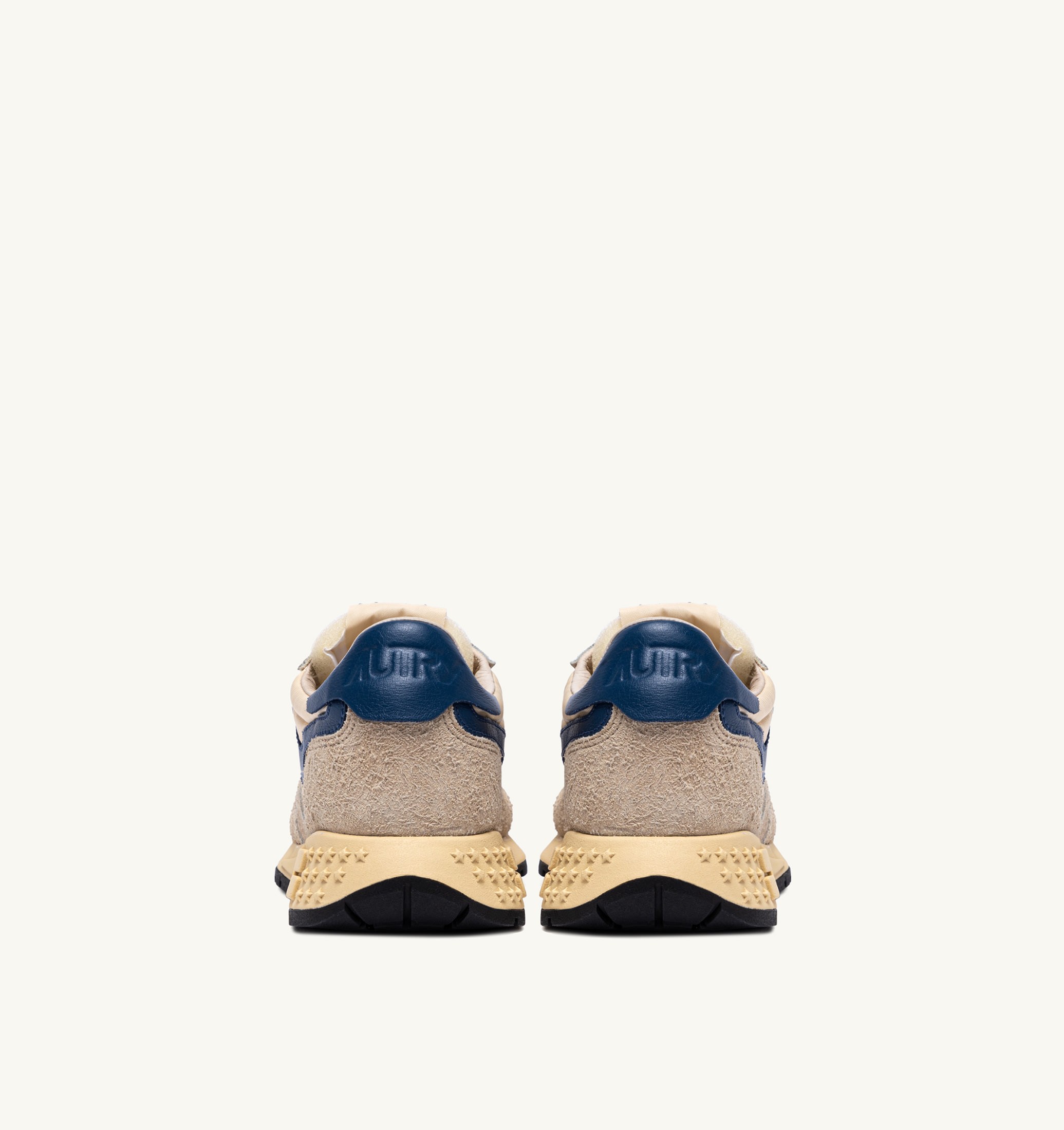 SNEAKERS REELWIND LOW IN NYLON SUEDE E PELLE ECRU' E ENSIGN BLUE