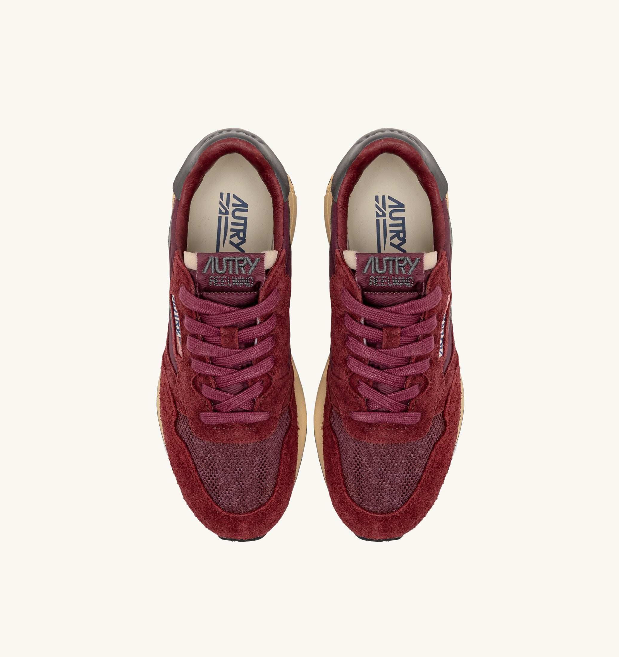 SNEAKERS REELWIND LOW IN NYLON SUEDE E PELLE ROUNGE E CORDOVAN