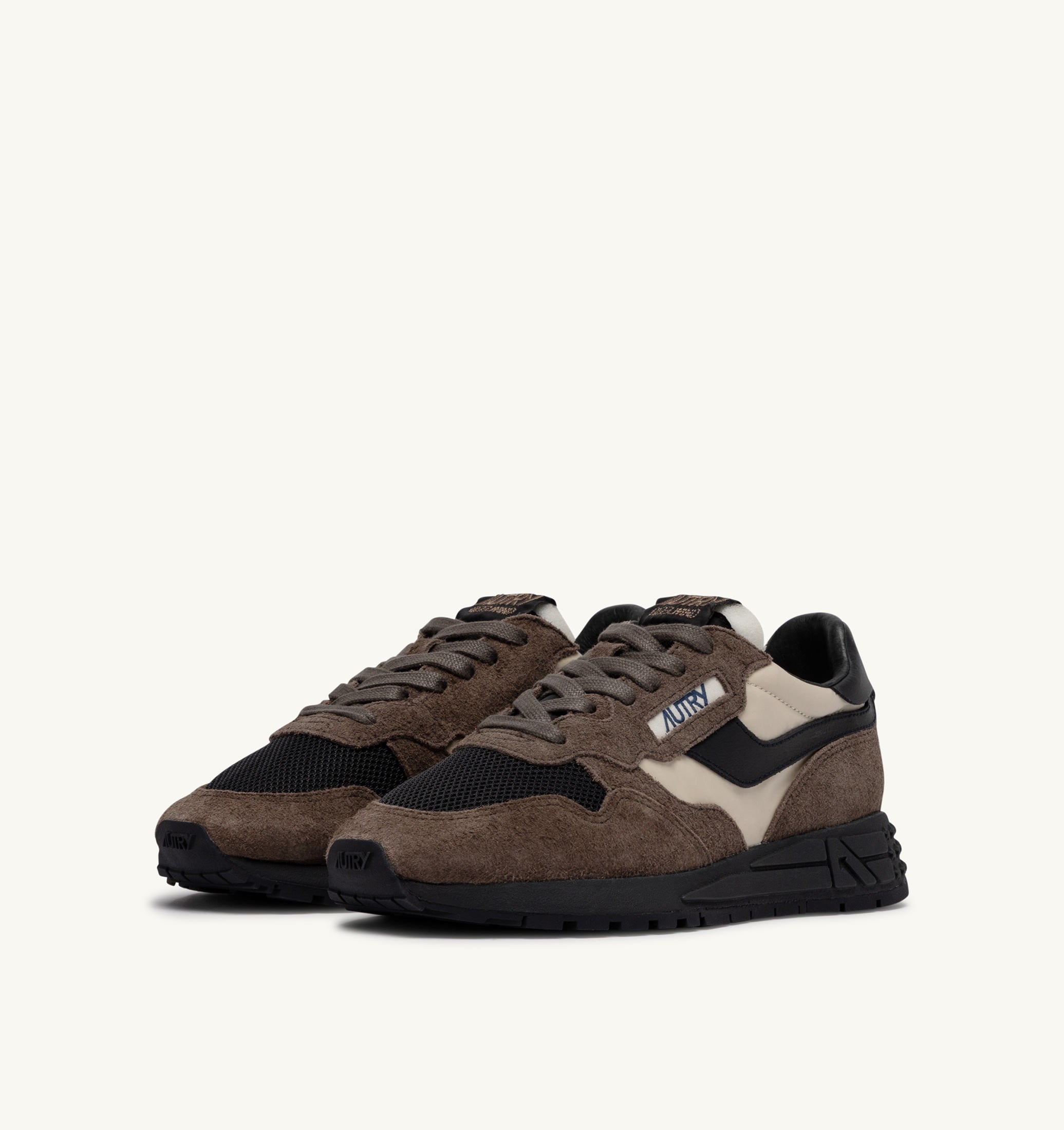 SNEAKERS REELWIND LOW IN SUEDE E NYLON DARK BARK PEBBLE E PHANTOM