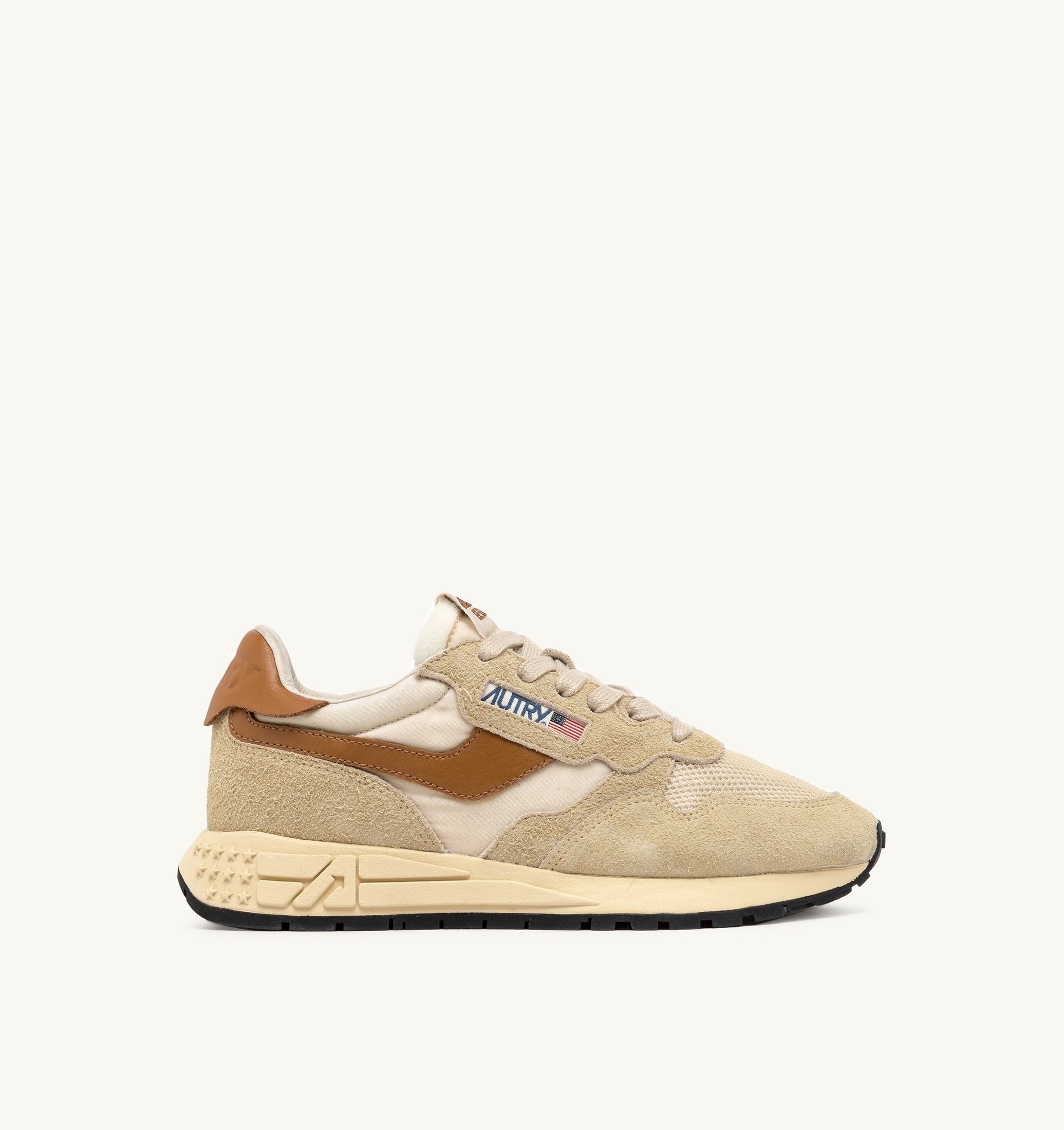 SNEAKERS REELWIND LOW IN SUEDE E NYLON ECRU E CATHAY SPICE