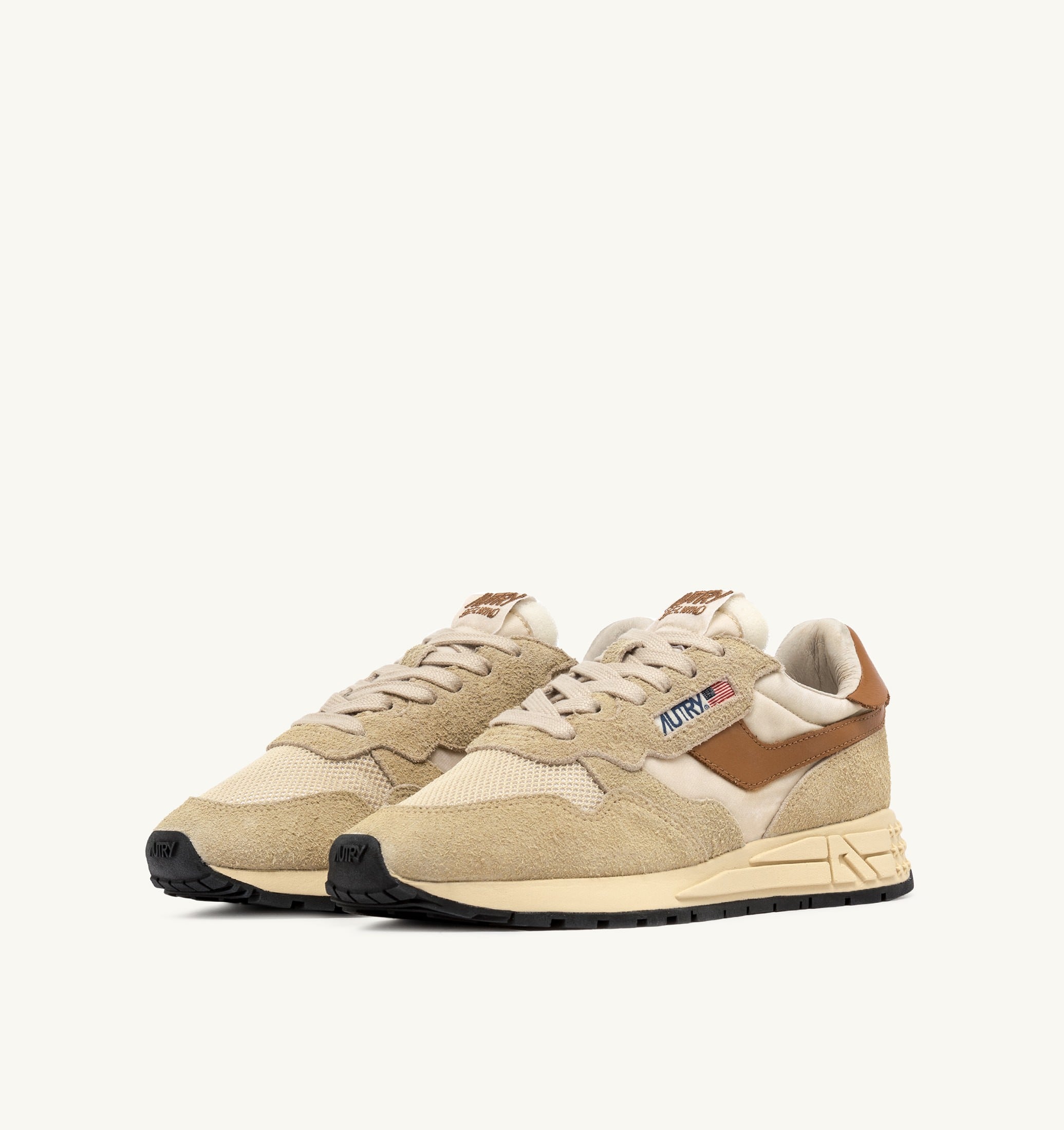 SNEAKERS REELWIND LOW IN SUEDE E NYLON ECRU E CATHAY SPICE