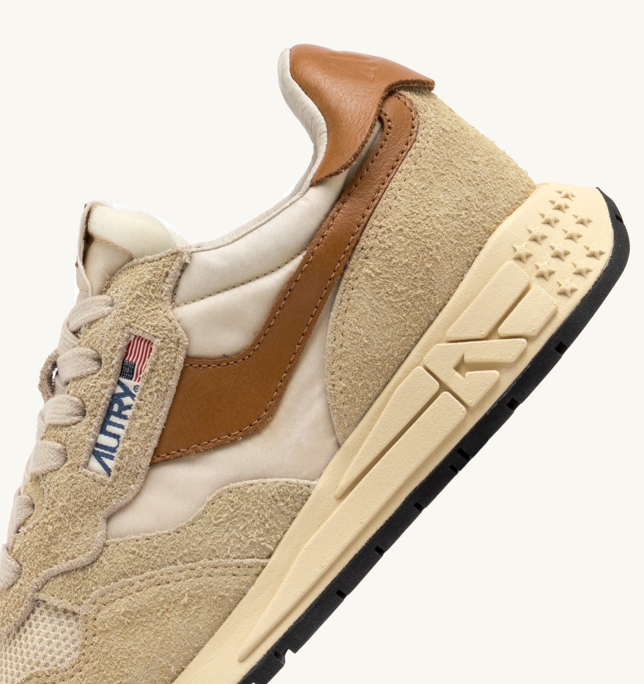 SNEAKERS REELWIND LOW IN SUEDE E NYLON ECRU E CATHAY SPICE