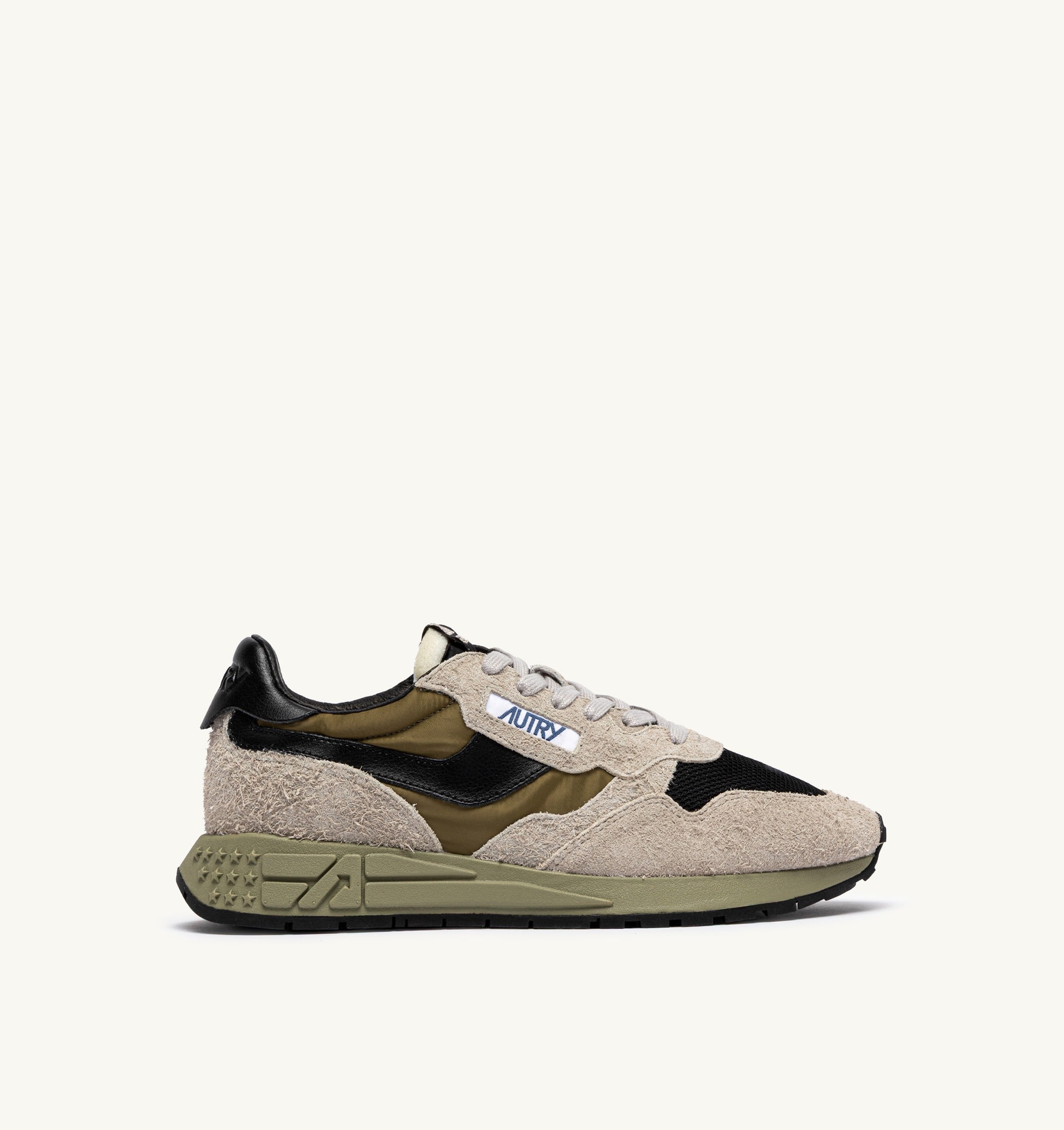 SNEAKERS REELWIND LOW IN SUEDE E NYLON NERO SPIAGGIA E DRIED HERB